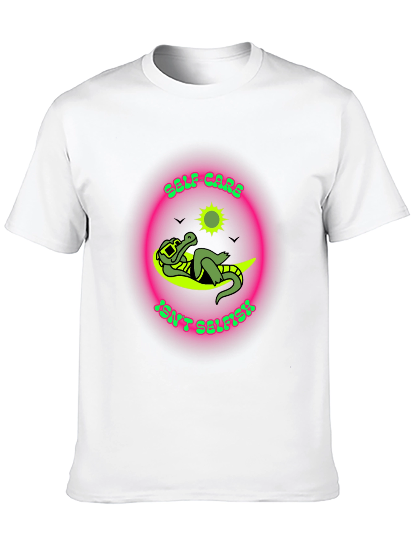 Self-Care Isnt Selfish T-Shirt - Relaxed Alligator Design