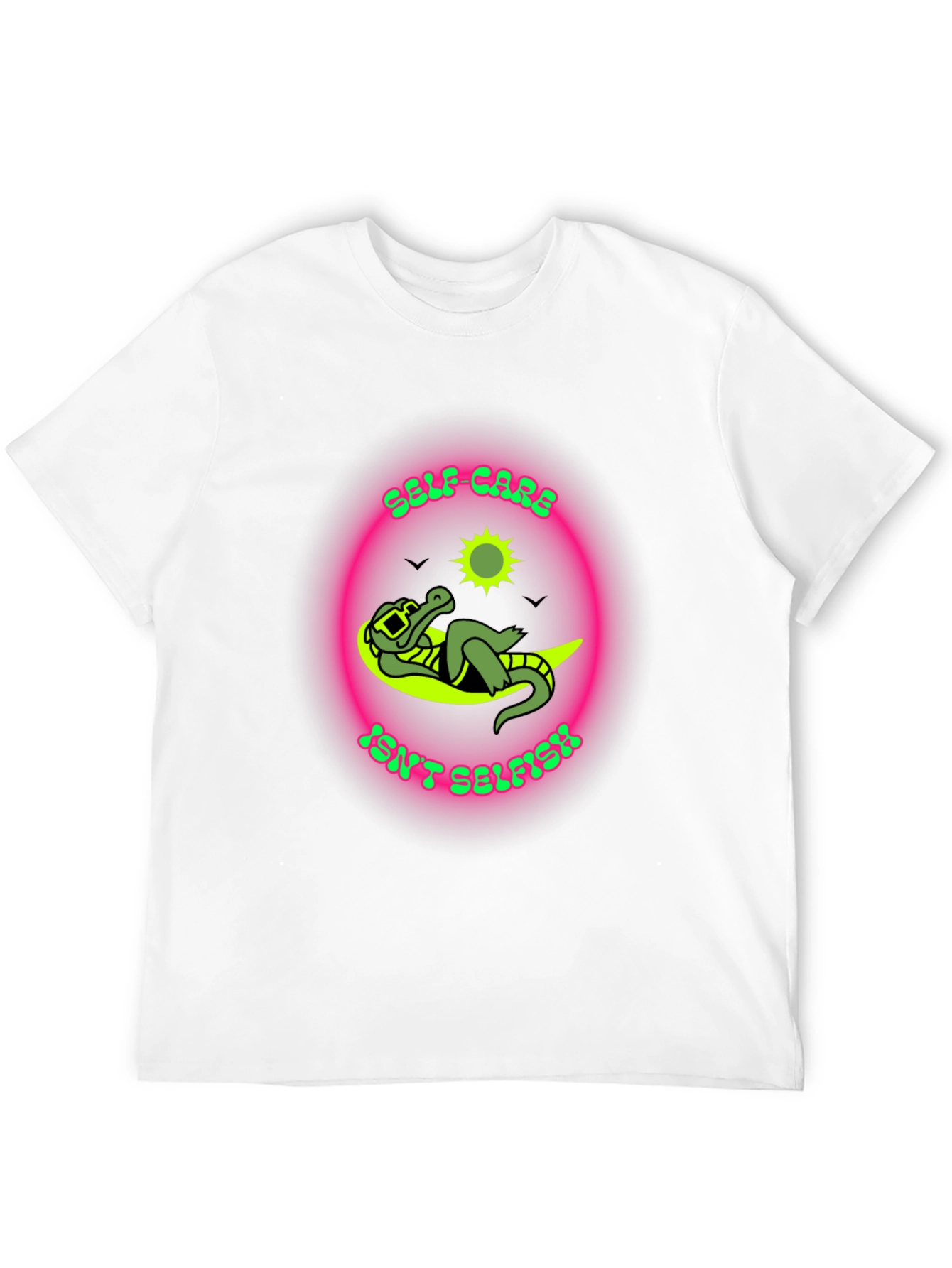 Self-Care Isnt Selfish T-Shirt - Relaxed Alligator Design