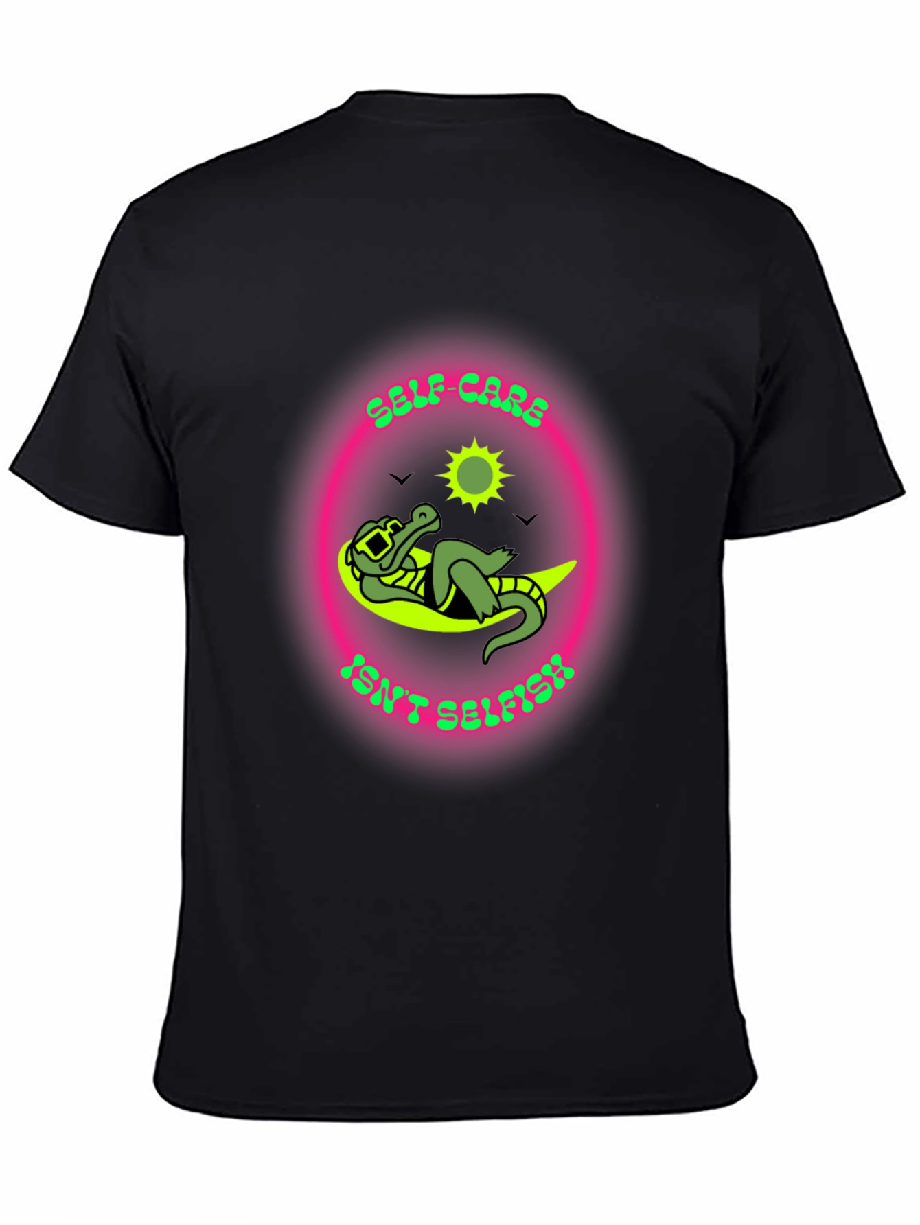 Self-Care Isnt Selfish T-Shirt - Relaxed Alligator Design
