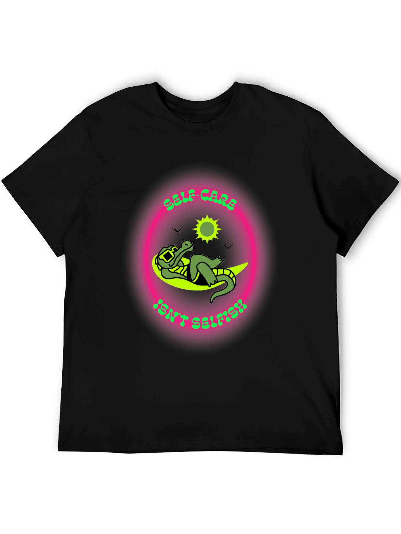 Self-Care Isnt Selfish T-Shirt - Relaxed Alligator Design
