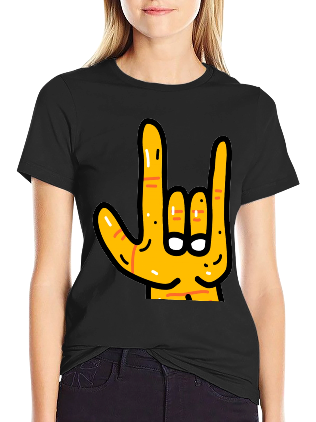 Rock On Hand Graphic T-Shirt
