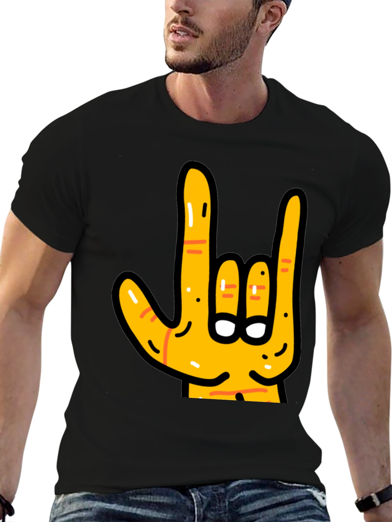 Rock On Hand Graphic T-Shirt