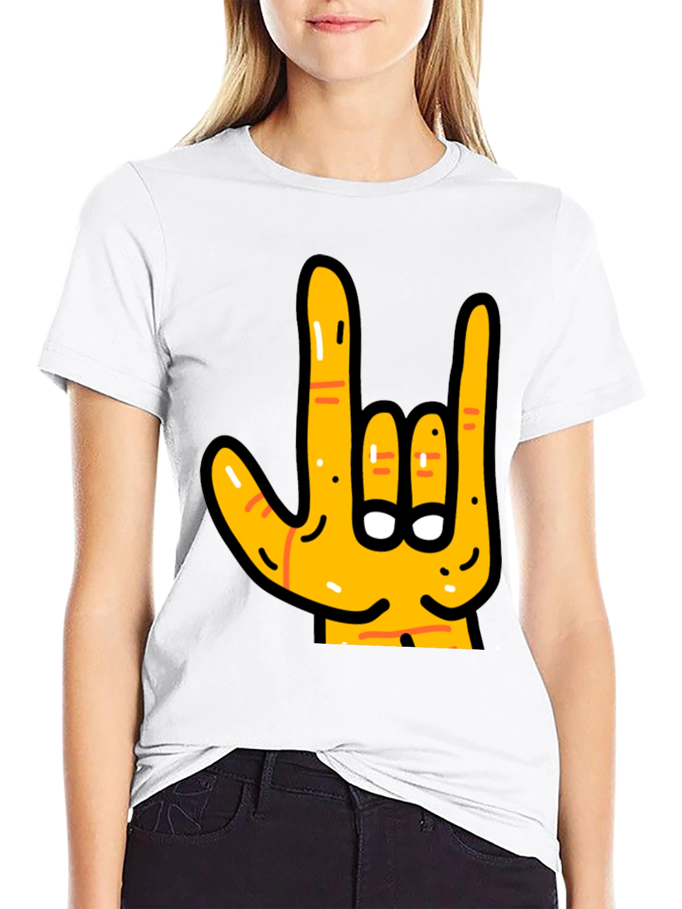 Rock On Hand Graphic T-Shirt