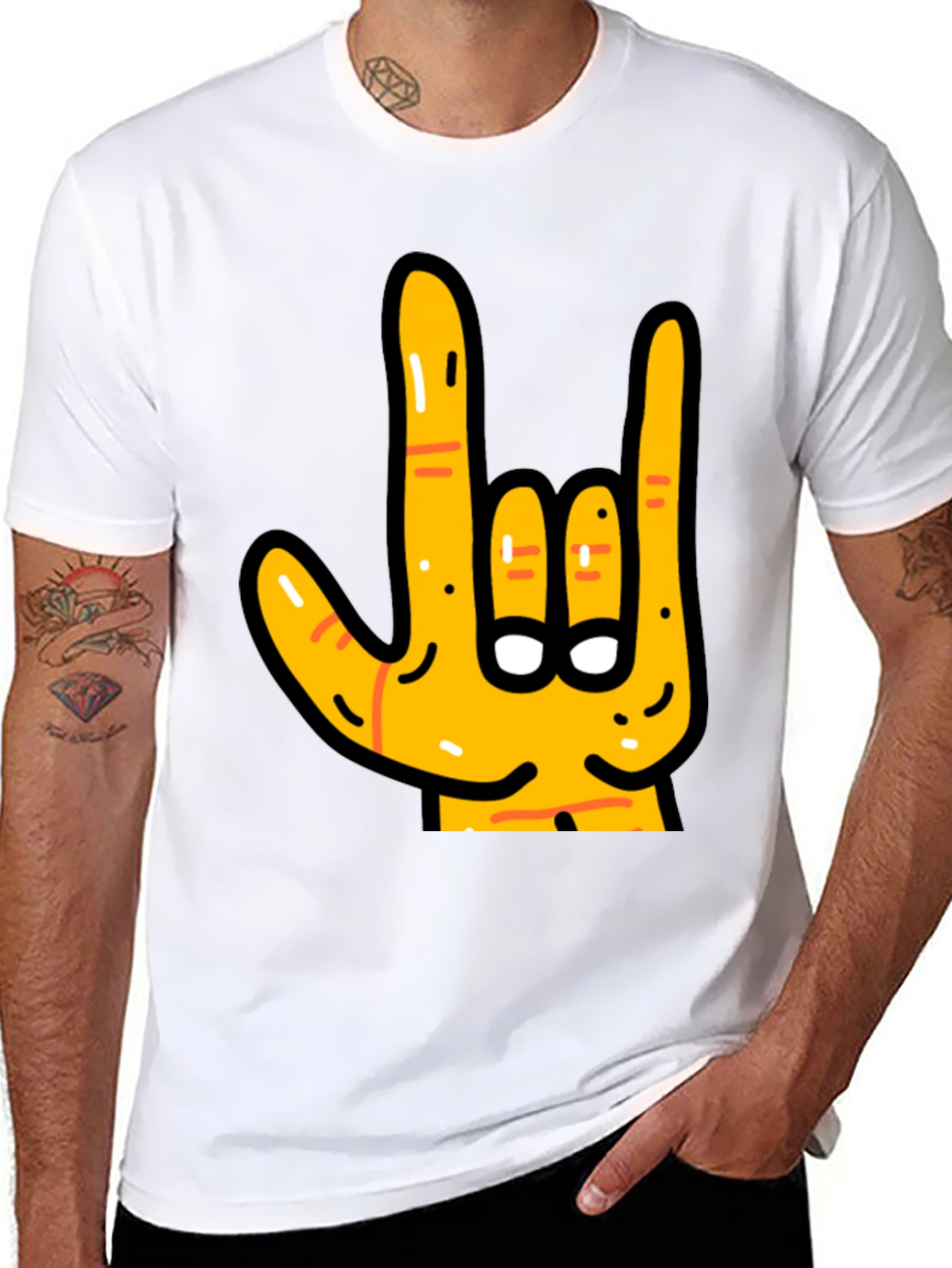 Rock On Hand Graphic T-Shirt