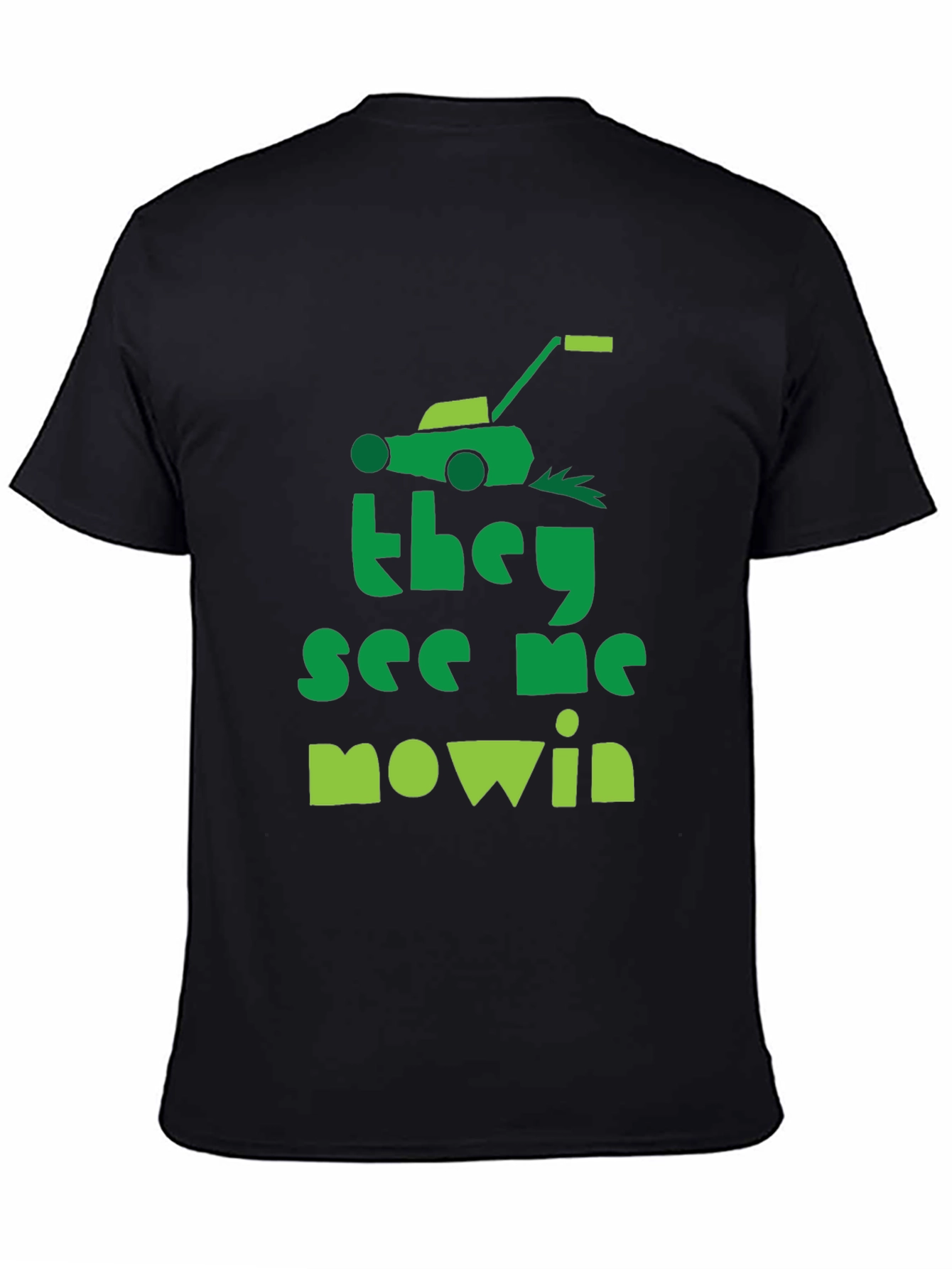 They See Me Mowin Black Graphic Tee