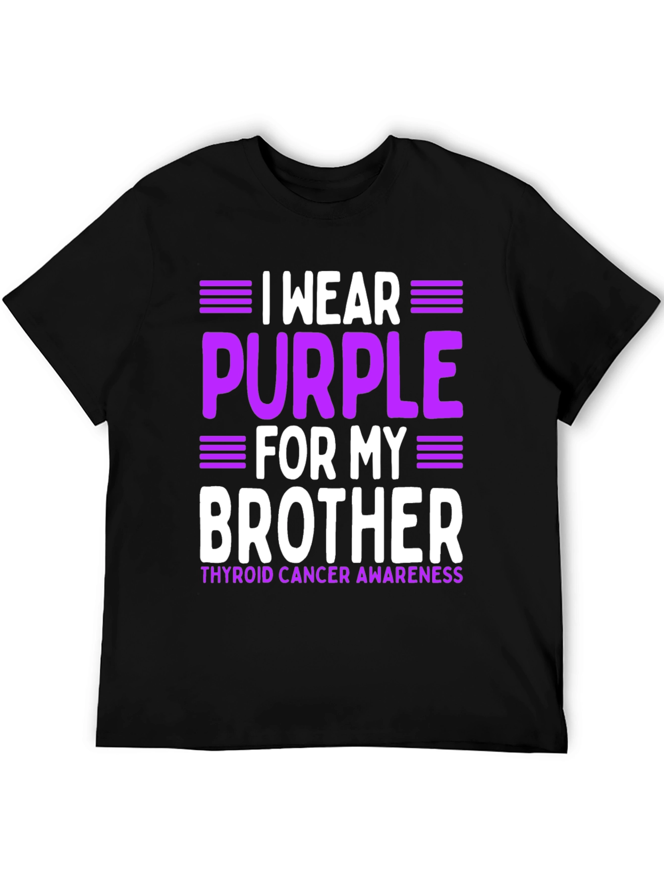 Purple Thyroid Cancer Awareness Brother T-Shirt