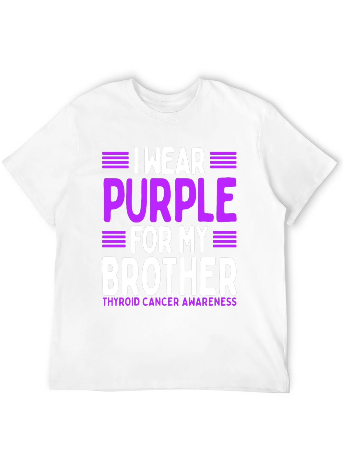 Purple Thyroid Cancer Awareness Brother T-Shirt