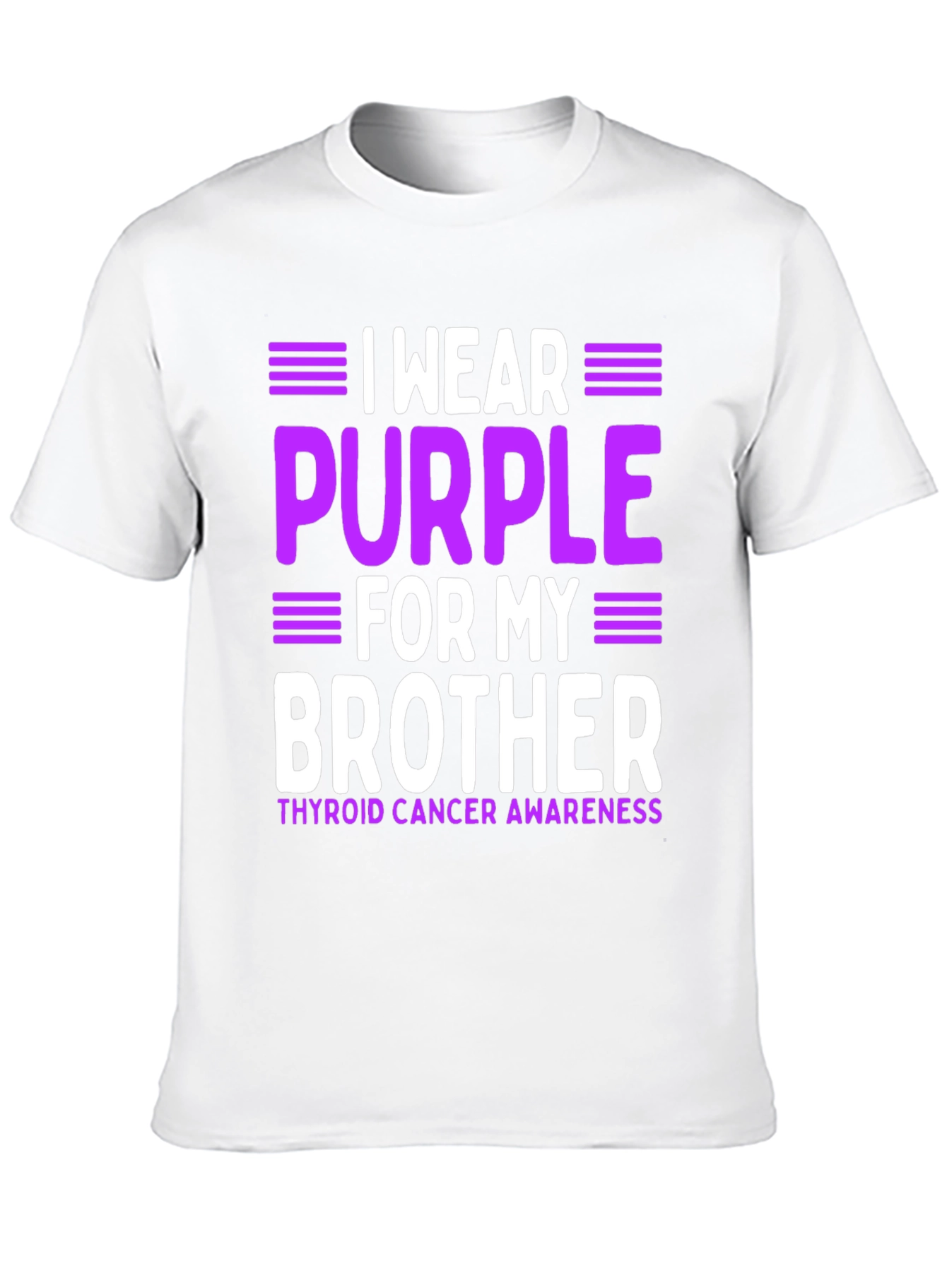 Purple Thyroid Cancer Awareness Brother T-Shirt