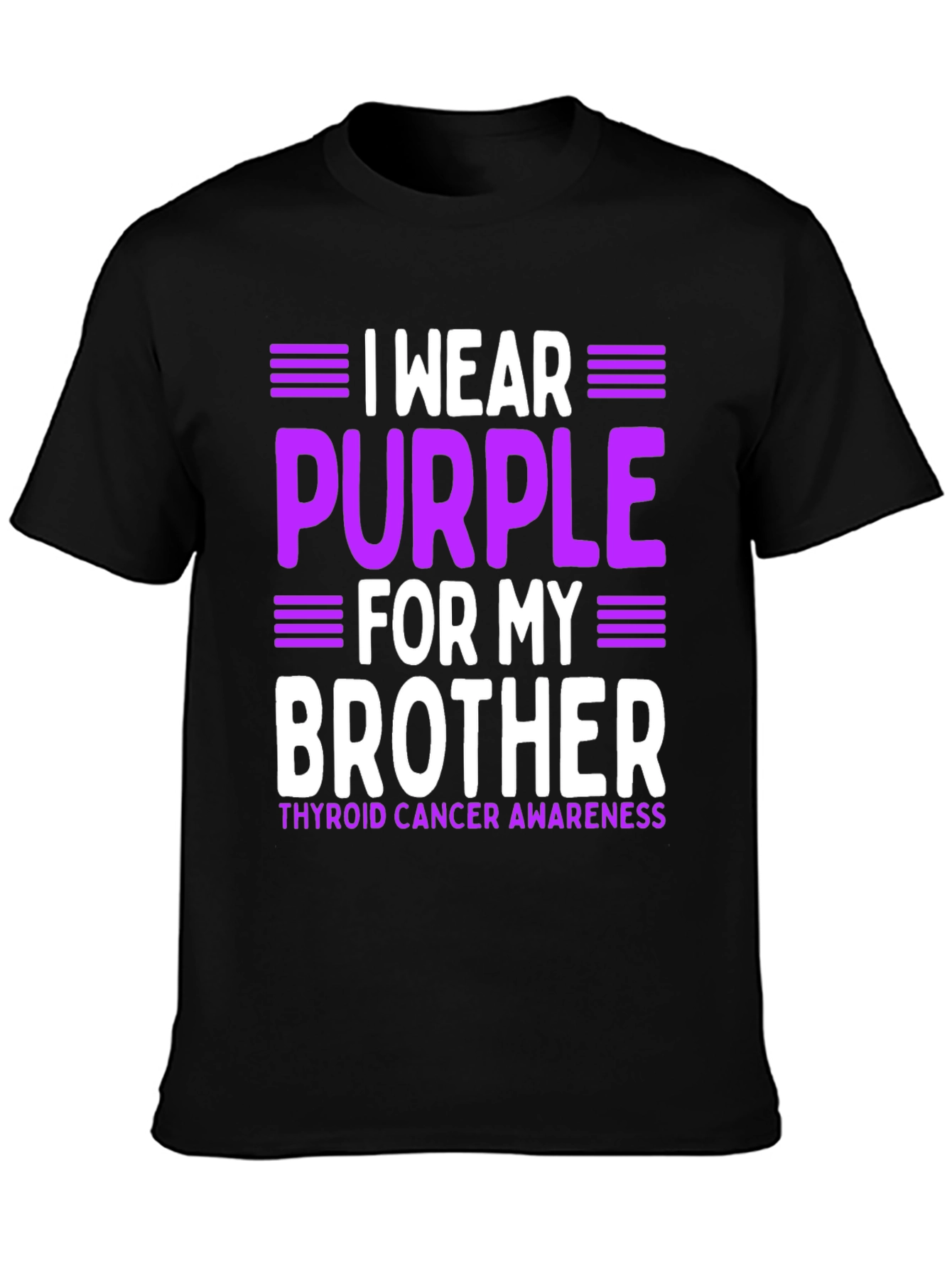 Purple Thyroid Cancer Awareness Brother T-Shirt