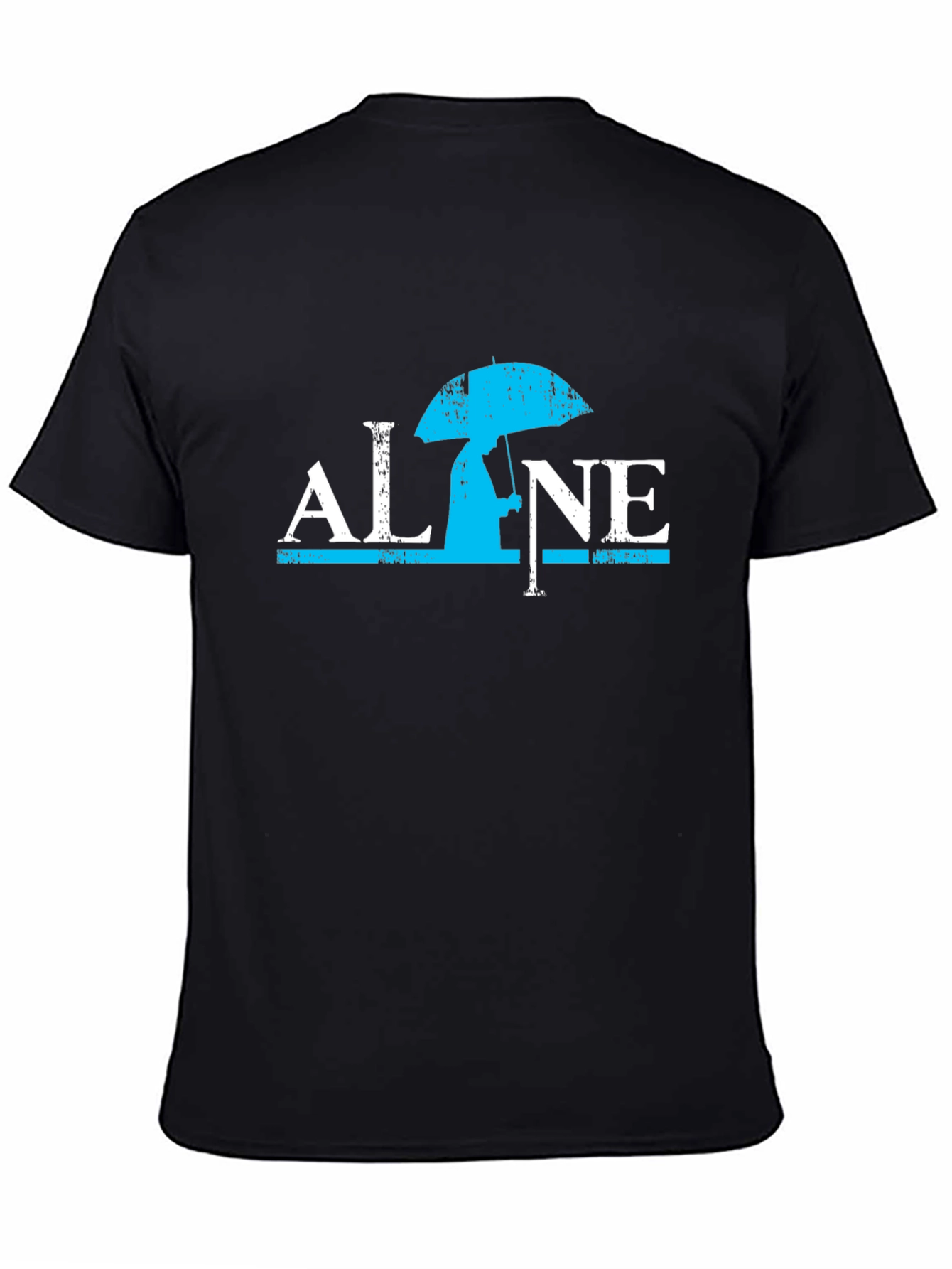 Alone Graphic Print Black T-Shirt