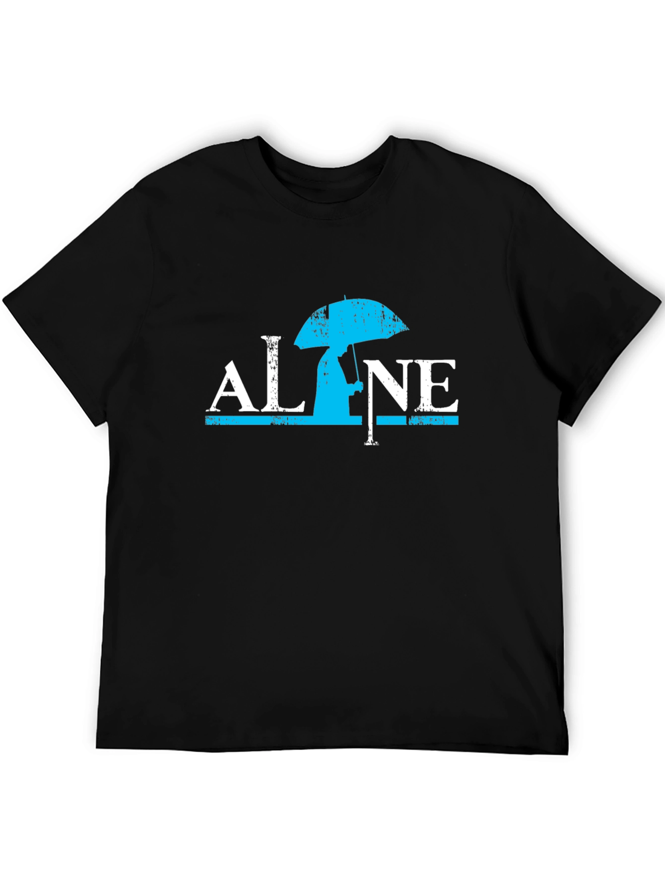 Alone Graphic Print Black T-Shirt