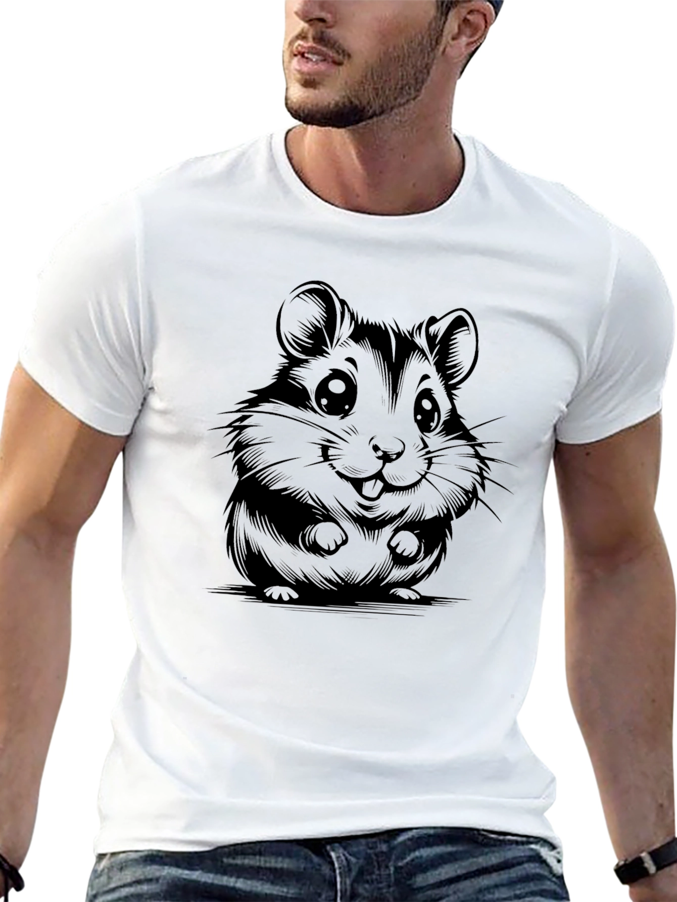 Hamster Graphic Tee - Mens Black T-Shirt