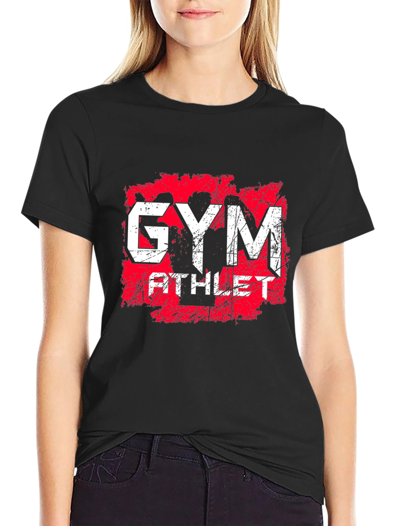 Gym Athlete Graphic Tee - Black