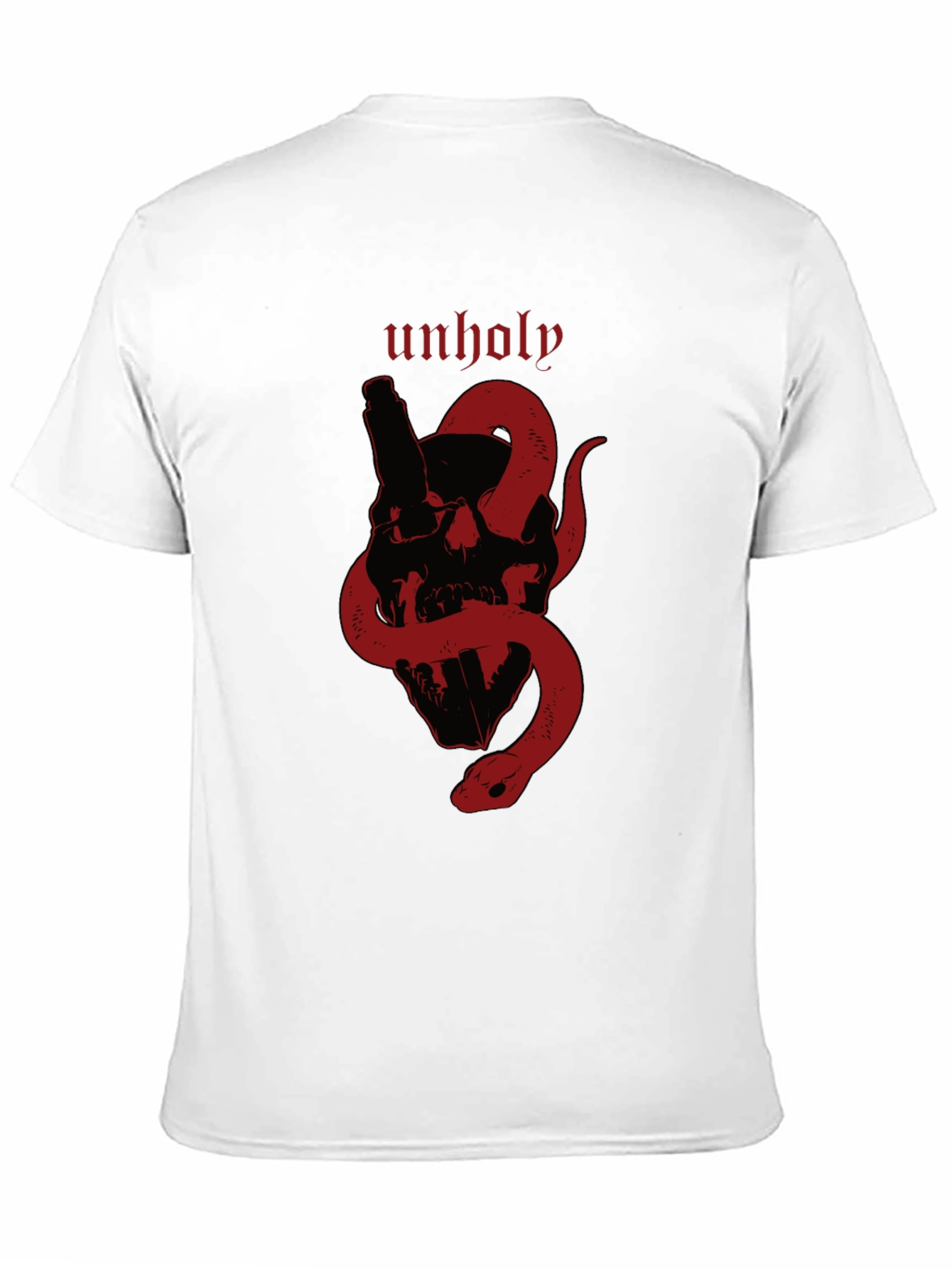 Unholy Skull & Snake Graphic Tee - Black