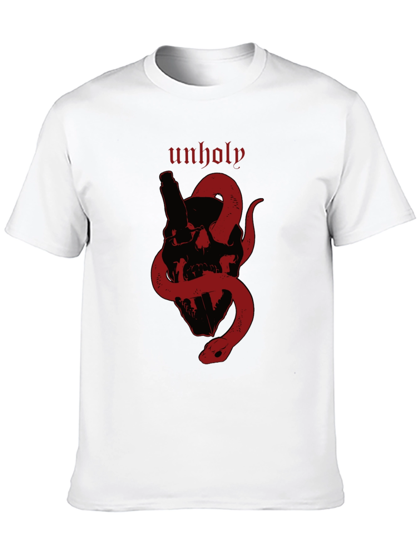 Unholy Skull & Snake Graphic Tee - Black