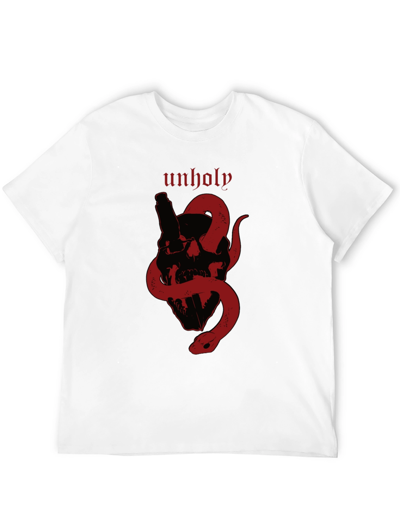 Unholy Skull & Snake Graphic Tee - Black