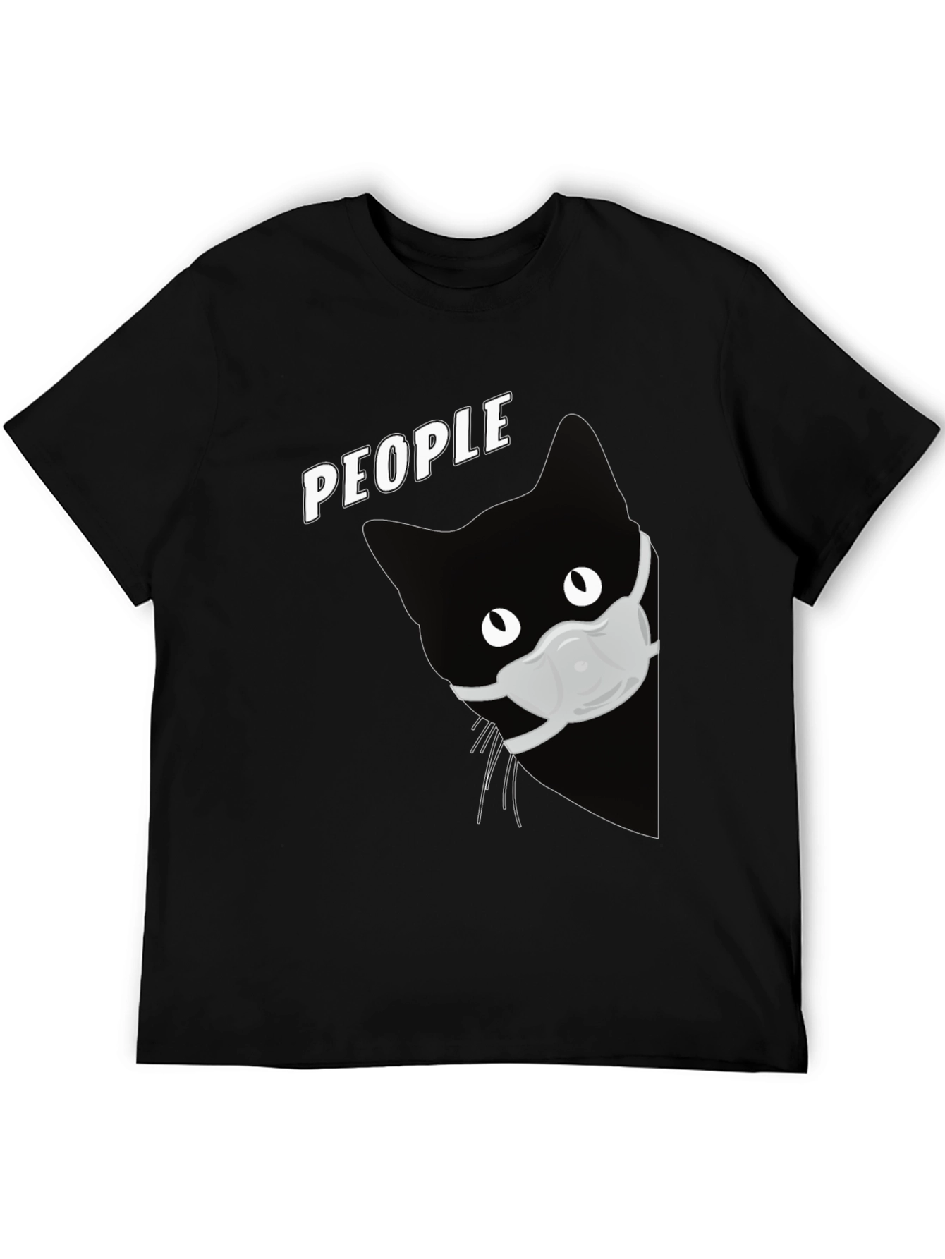 Cat with Mask Graphic T-Shirt - People