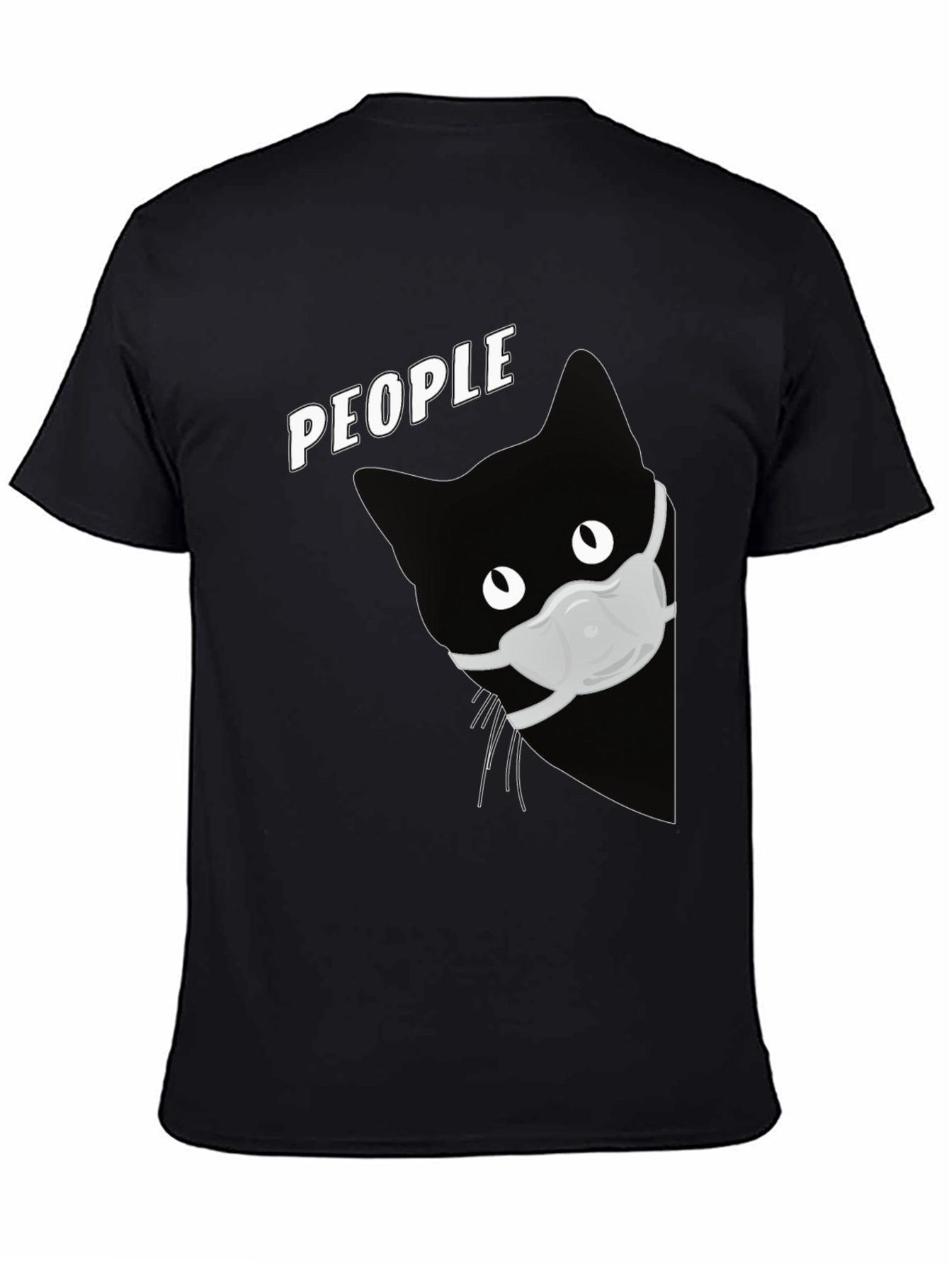 Cat with Mask Graphic T-Shirt - People