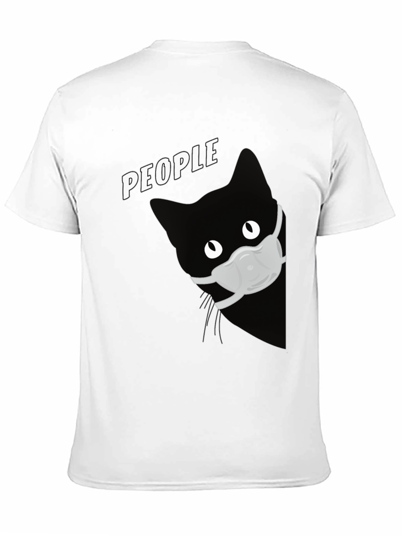 Cat with Mask Graphic T-Shirt - People