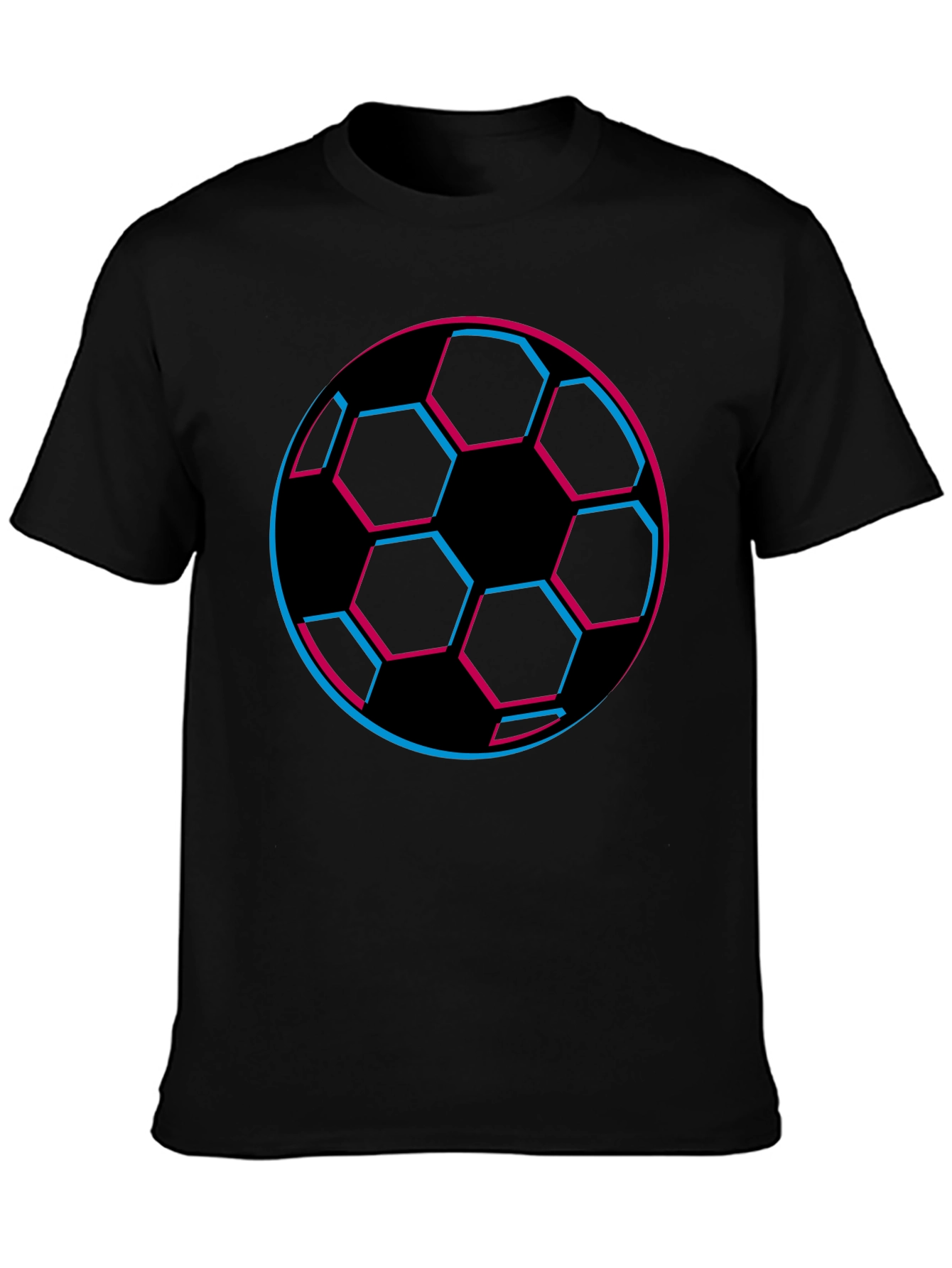 Futuristic Soccer Ball Graphic Tee - Black