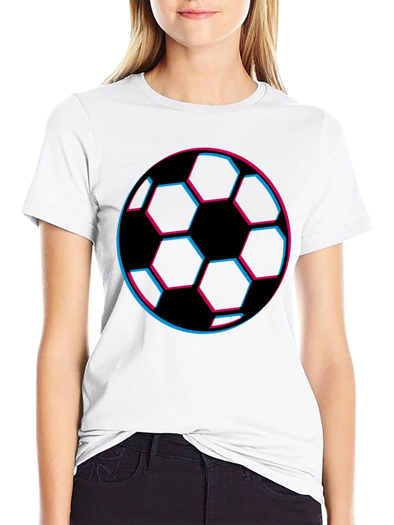 Futuristic Soccer Ball Graphic Tee - Black