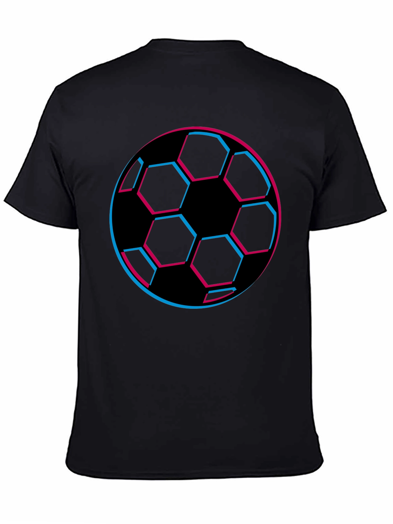 Futuristic Soccer Ball Graphic Tee - Black