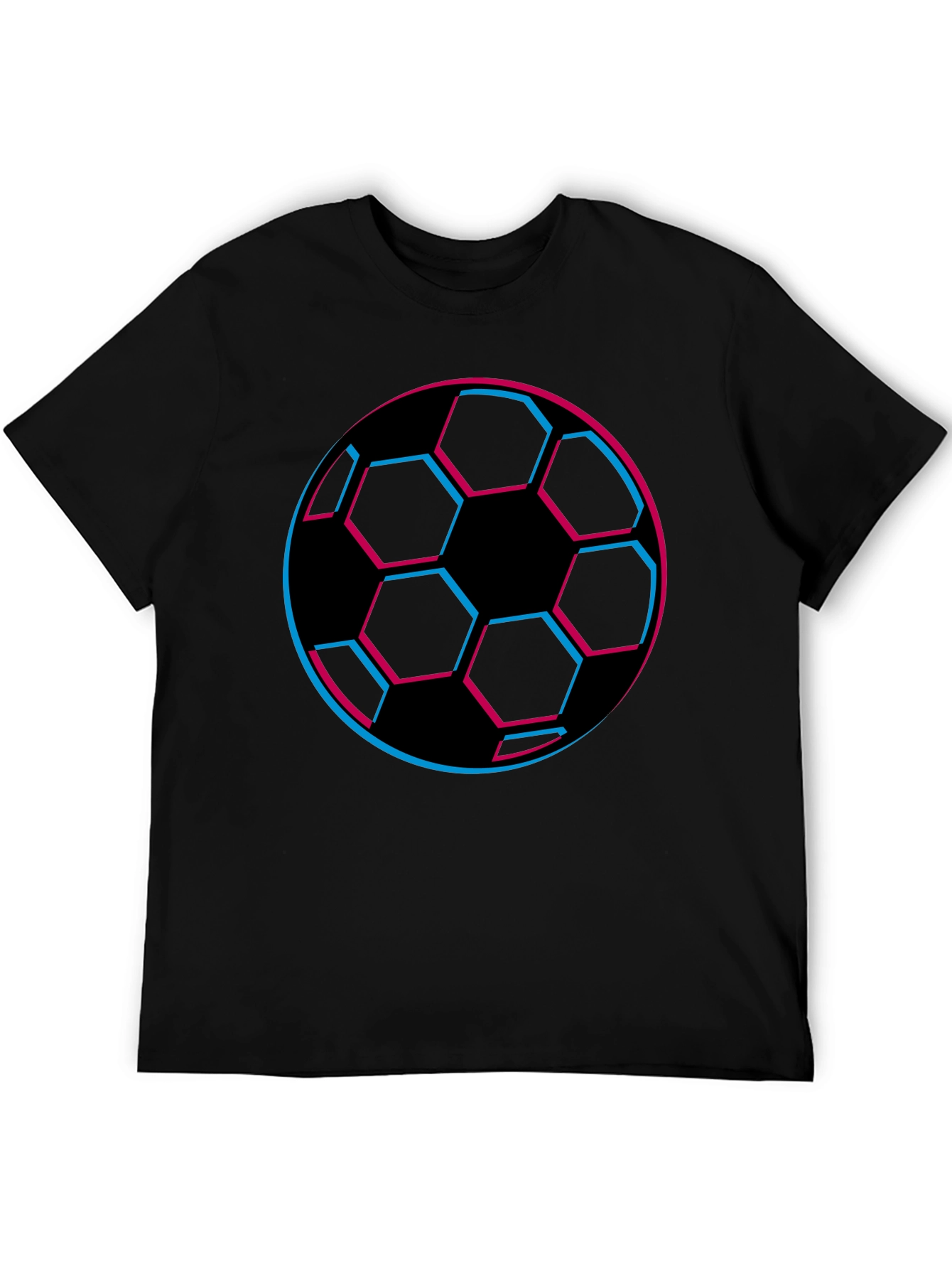 Futuristic Soccer Ball Graphic Tee - Black