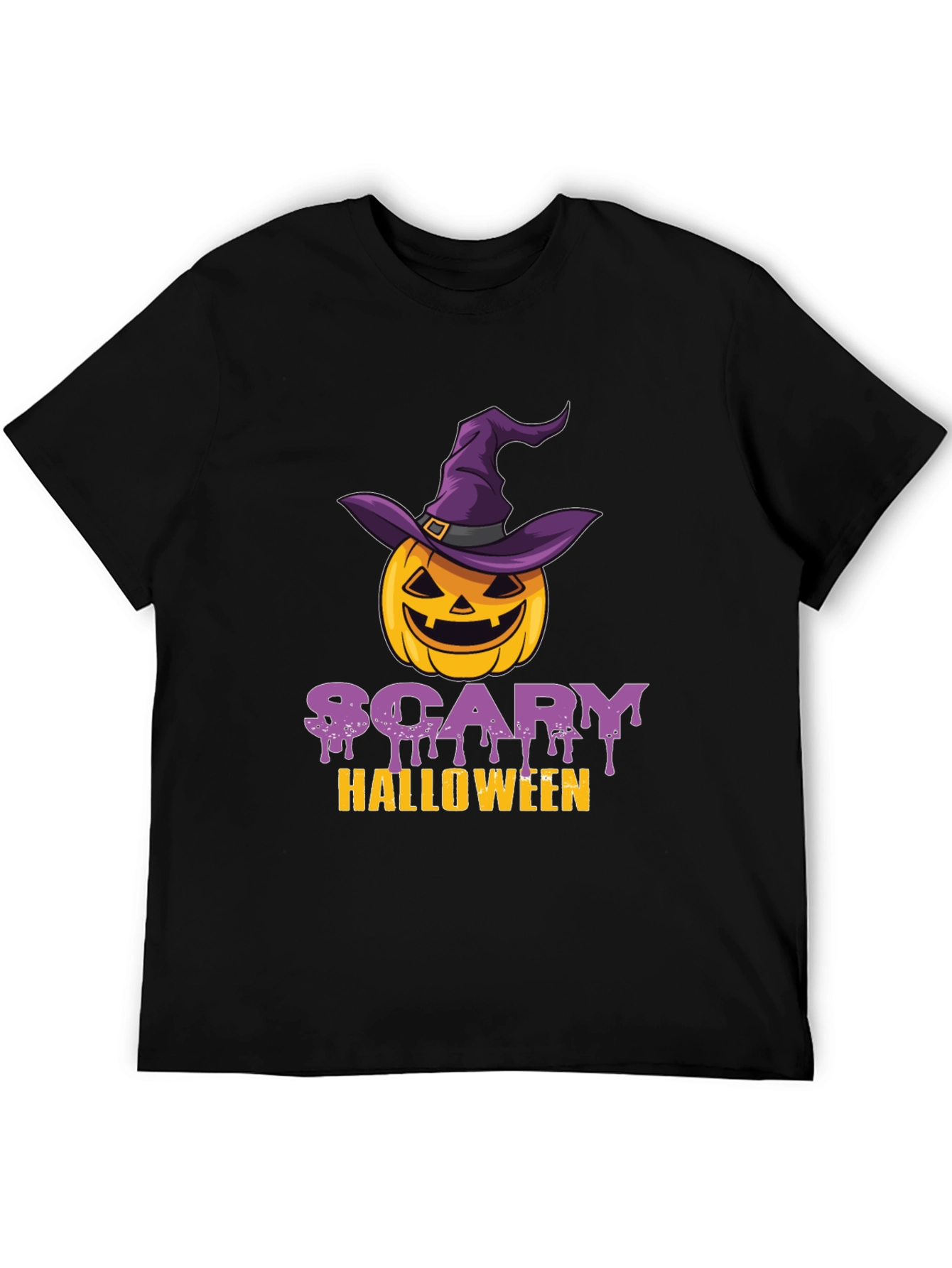 Scary Halloween Pumpkin Witch Hat T-Shirt