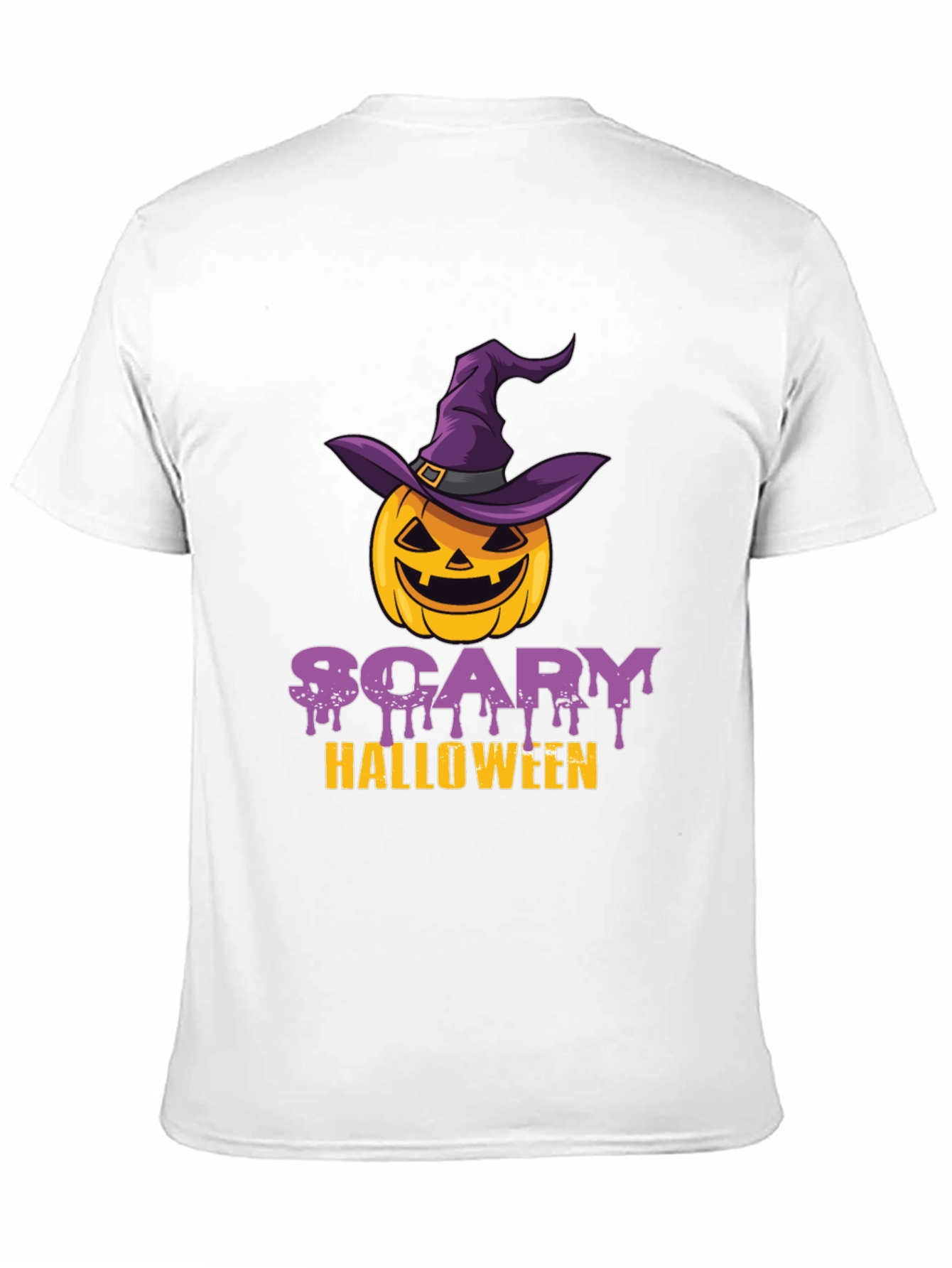Scary Halloween Pumpkin Witch Hat T-Shirt