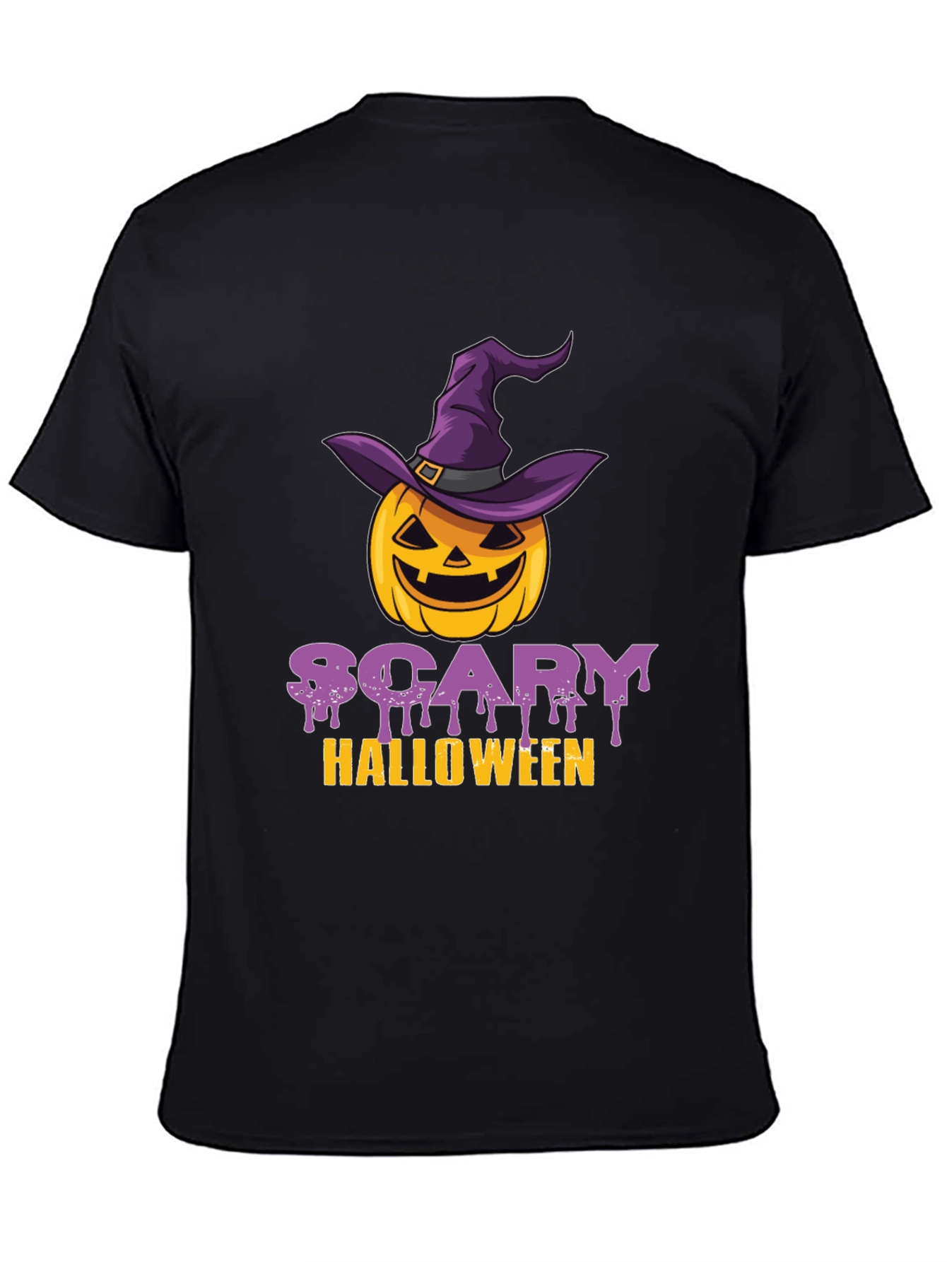 Scary Halloween Pumpkin Witch Hat T-Shirt