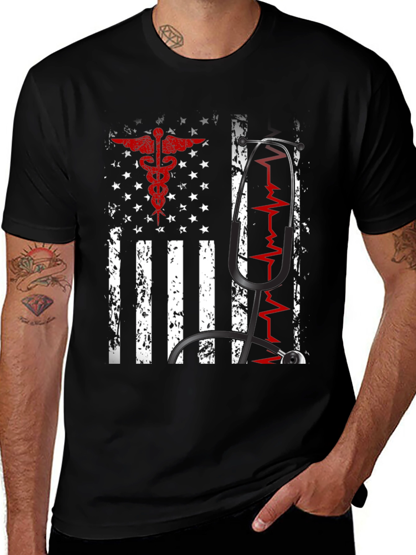 Nurse American Flag T-Shirt