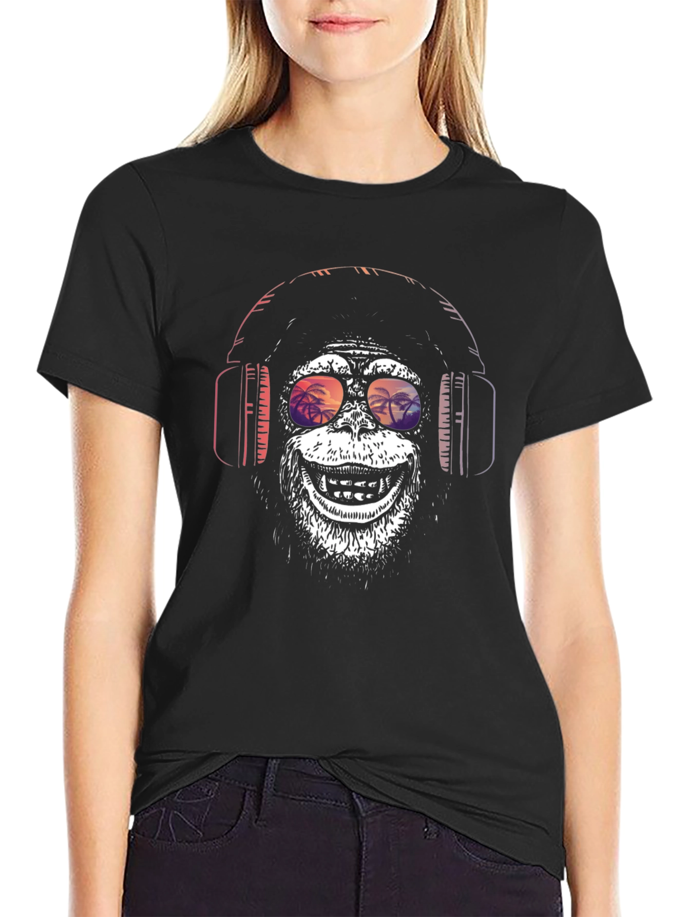 Monkey Headphones Graphic Tee
