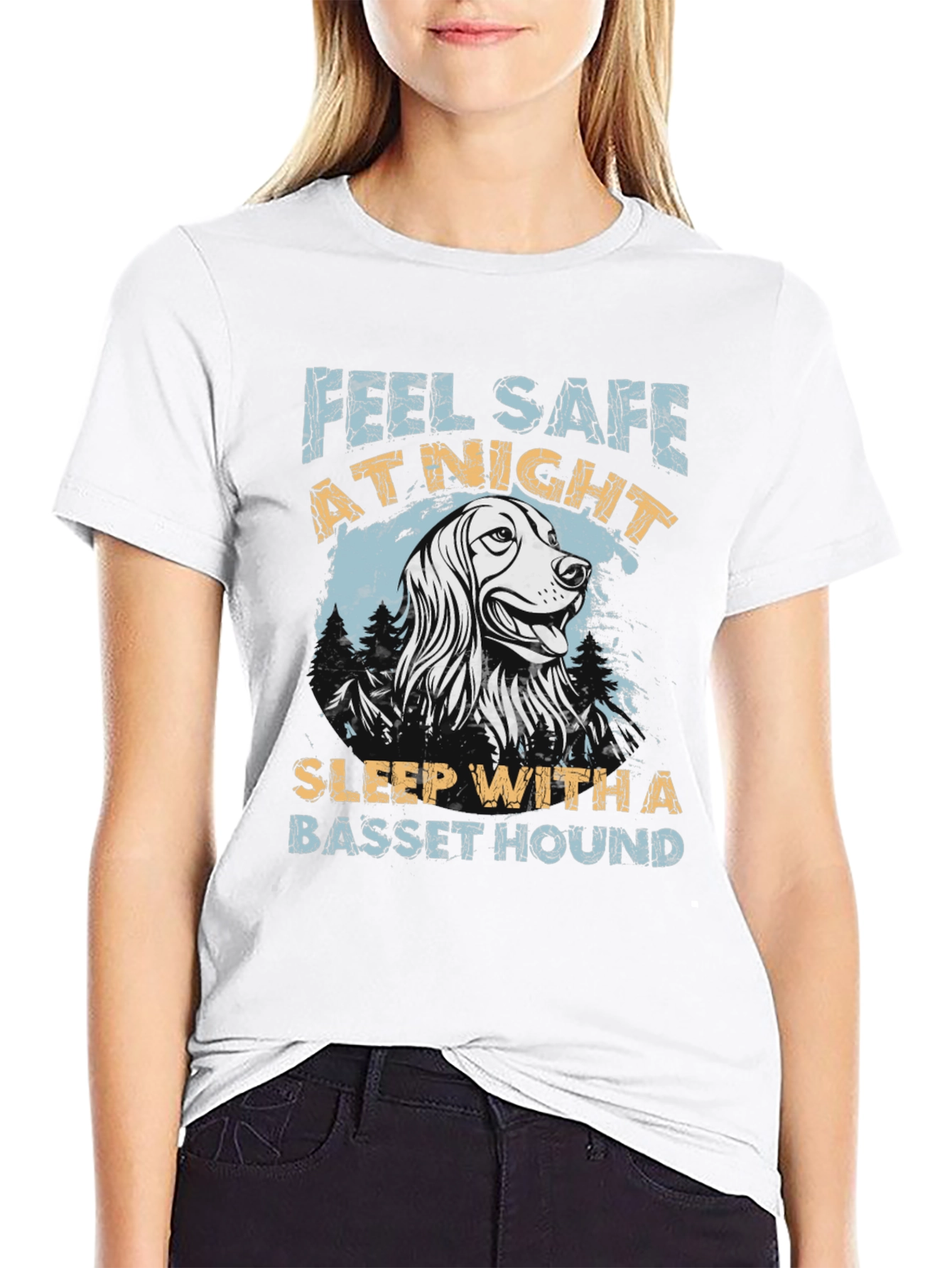 Feel Safe At Night Basset Hound T-Shirt