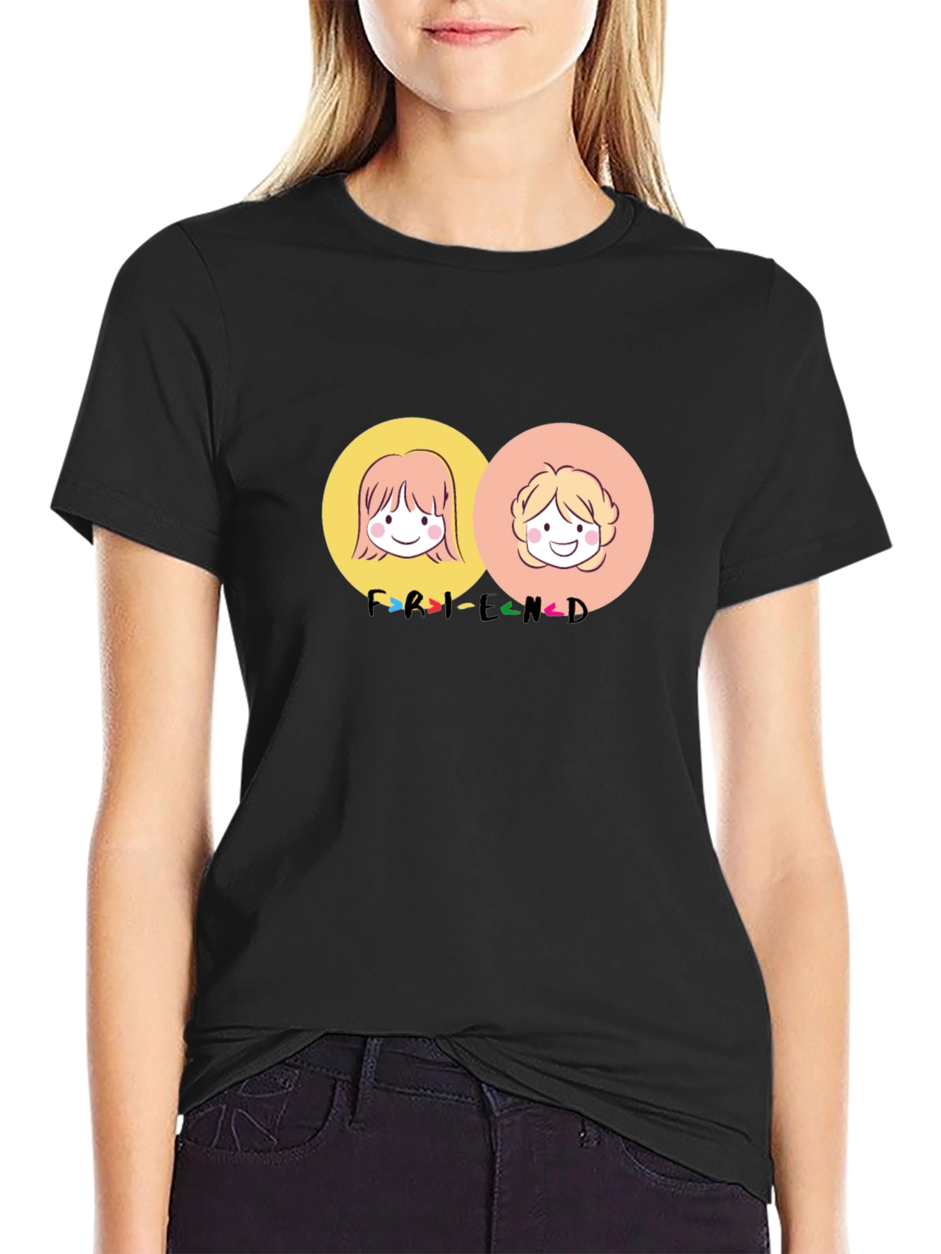 Friends Cartoon Graphic Tee - Best Friend T-Shirt