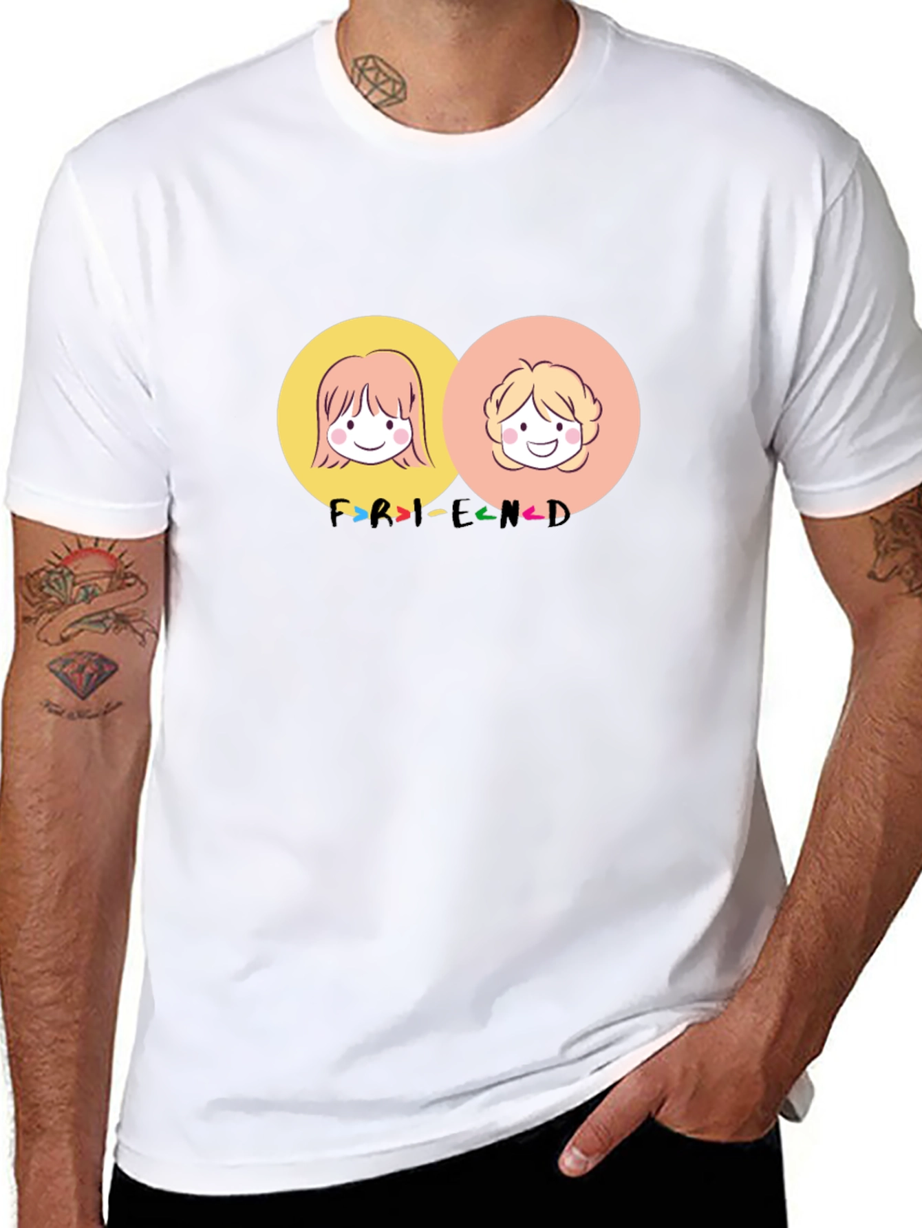 Friends Cartoon Graphic Tee - Best Friend T-Shirt