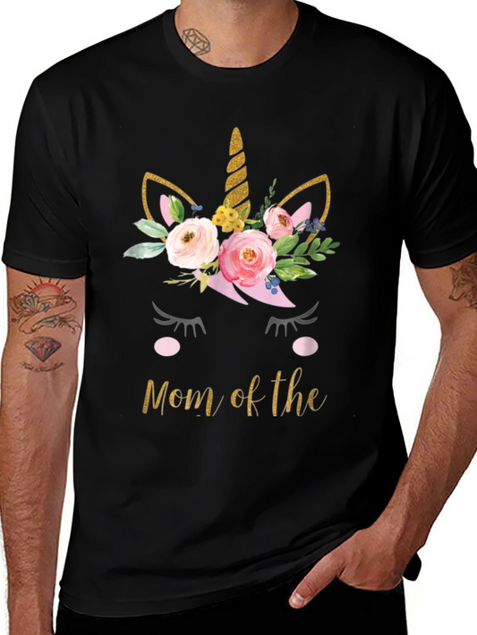 Mom of the Unicorn T-Shirt - Floral Unicorn Tee
