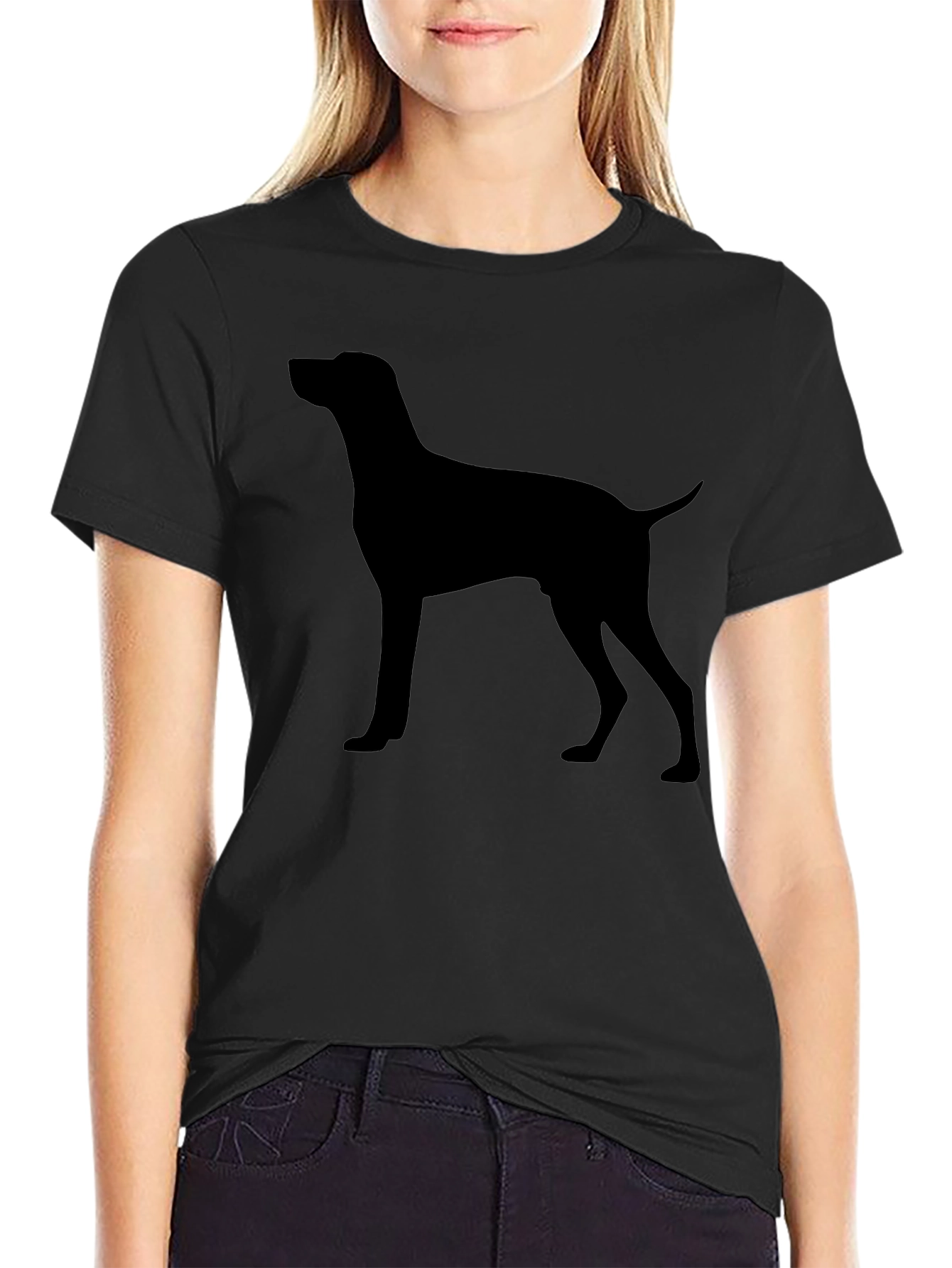 Dog Silhouette Graphic Tee - Classic Black T-Shirt
