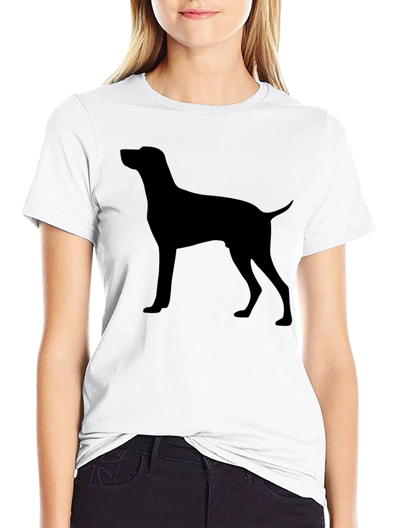 Dog Silhouette Graphic Tee - Classic Black T-Shirt