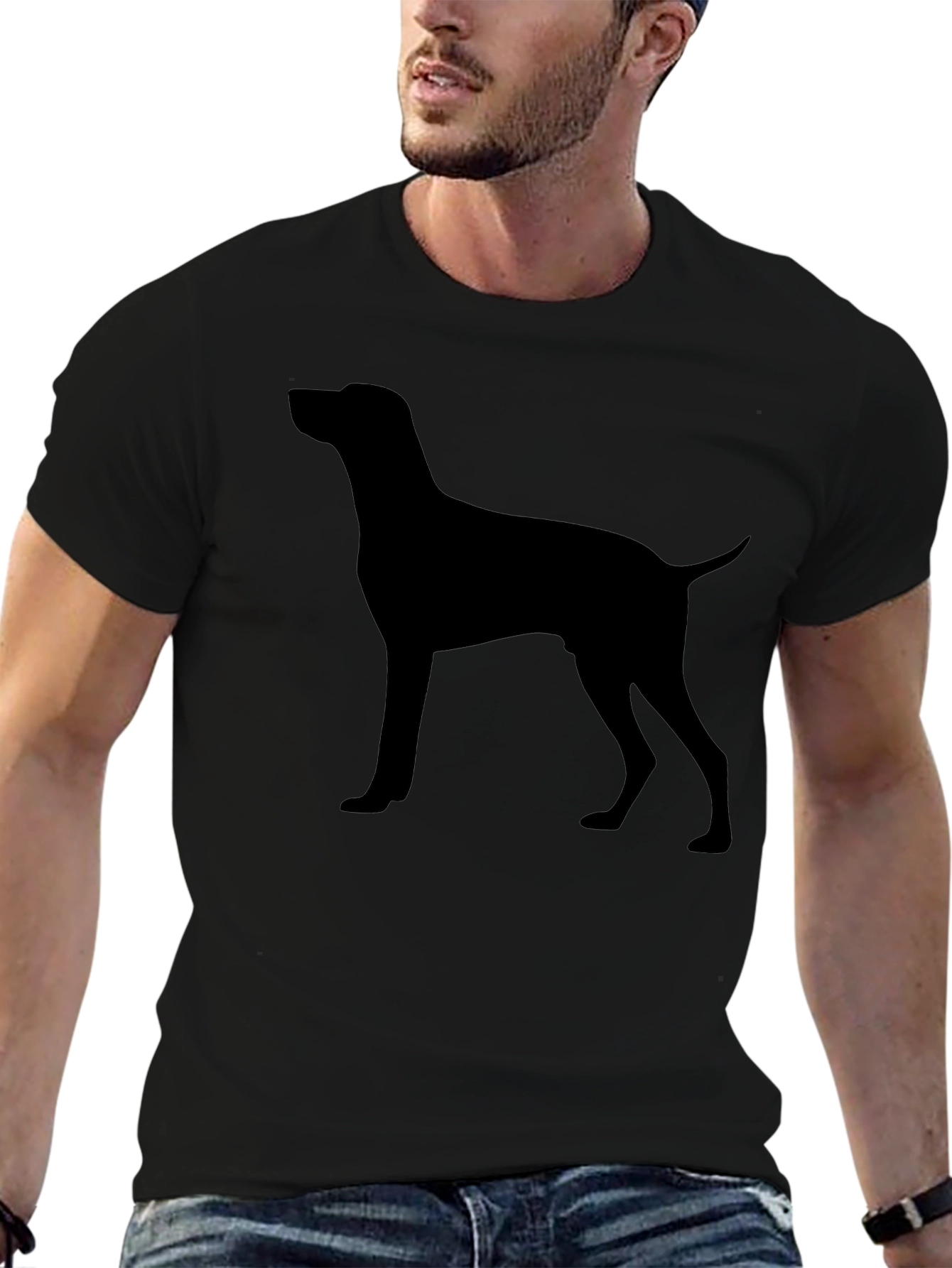 Dog Silhouette Graphic Tee - Classic Black T-Shirt