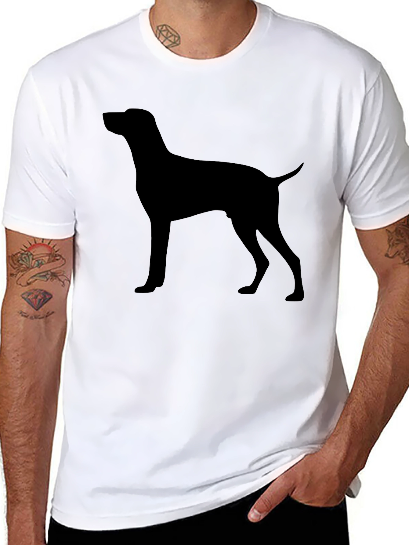 Dog Silhouette Graphic Tee - Classic Black T-Shirt