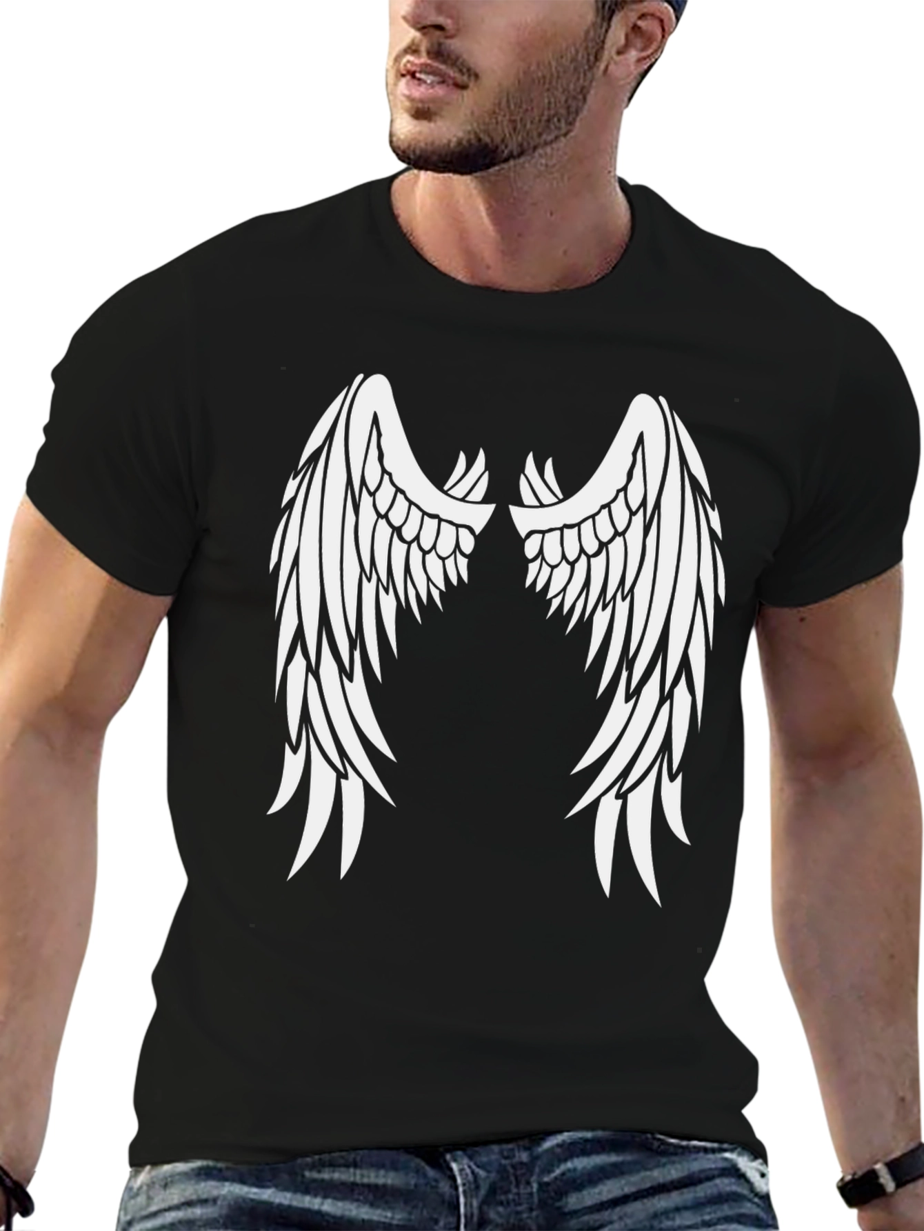 Angel Wing Graphic Tee - Black