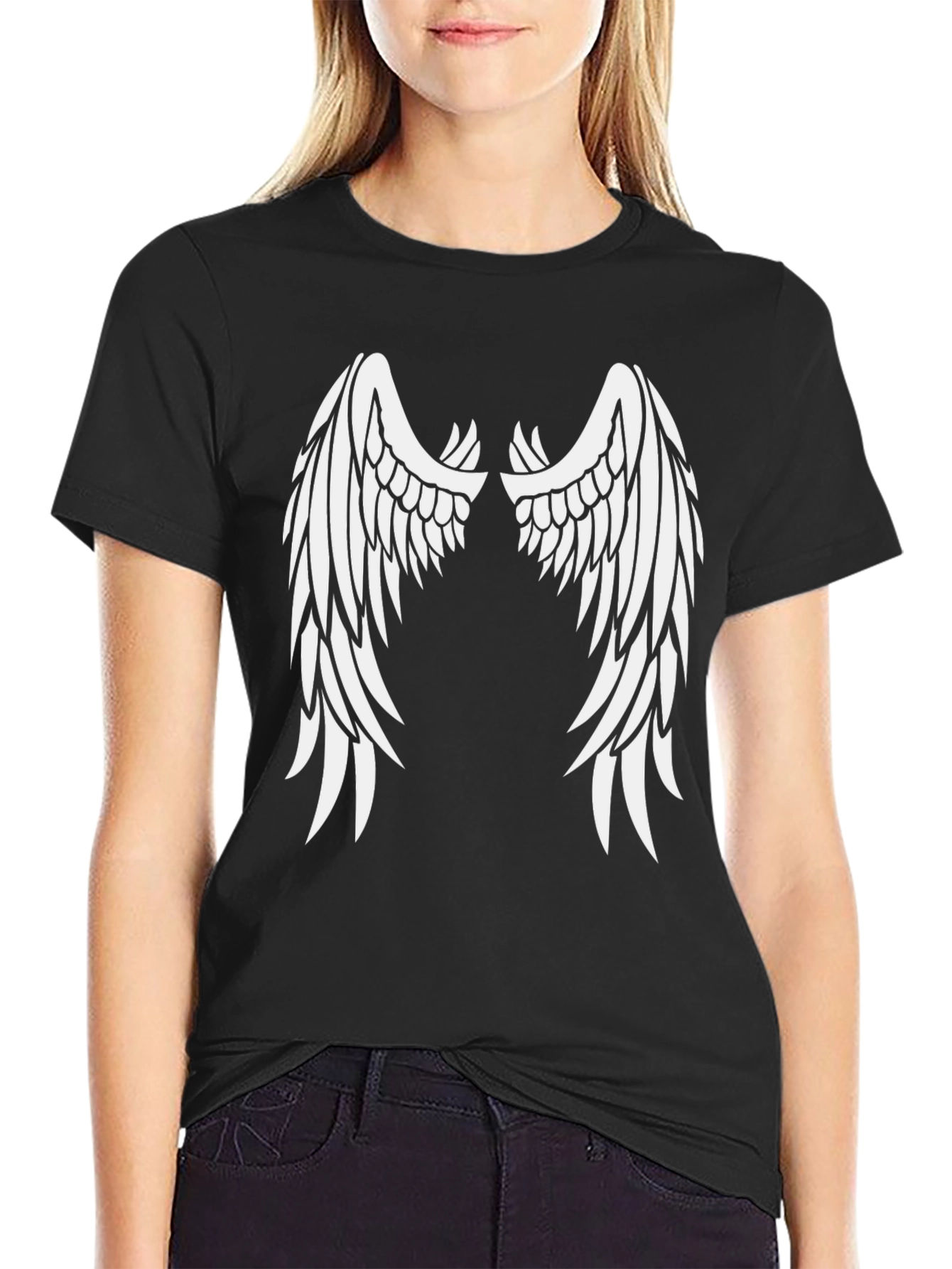 Angel Wing Graphic Tee - Black