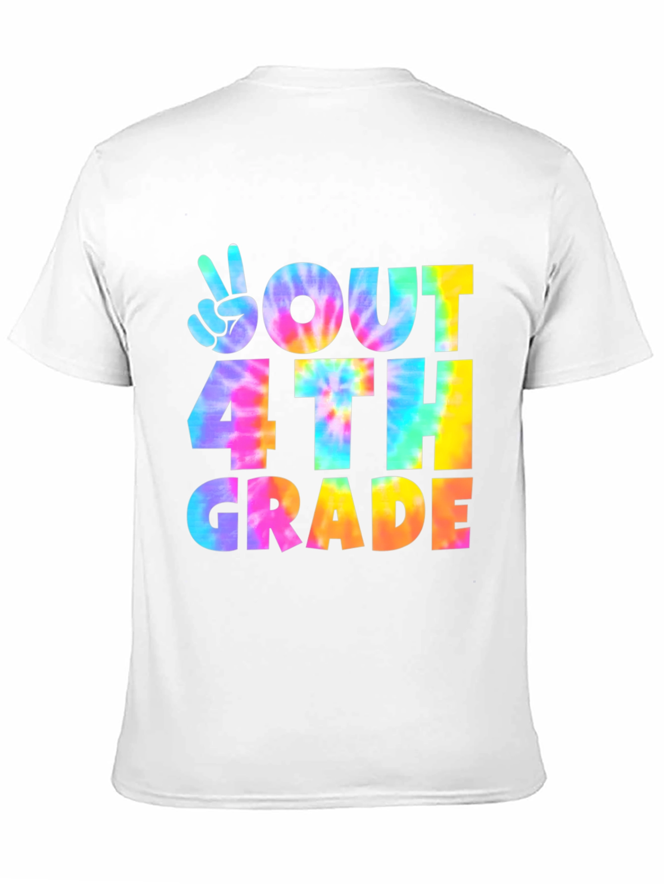 Out 4th Grade Tie-Dye Peace Sign T-Shirt