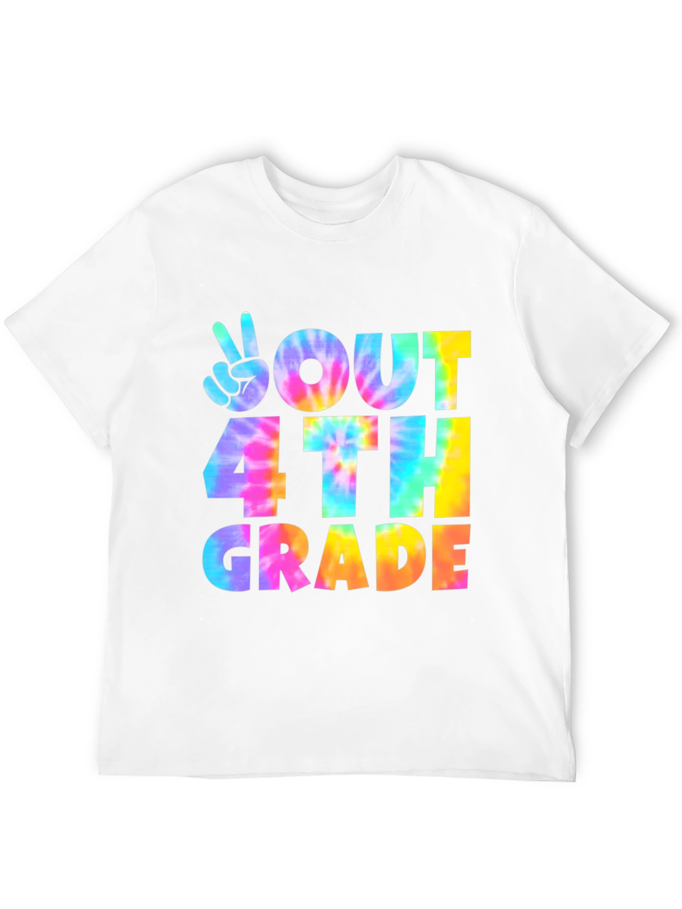 Out 4th Grade Tie-Dye Peace Sign T-Shirt