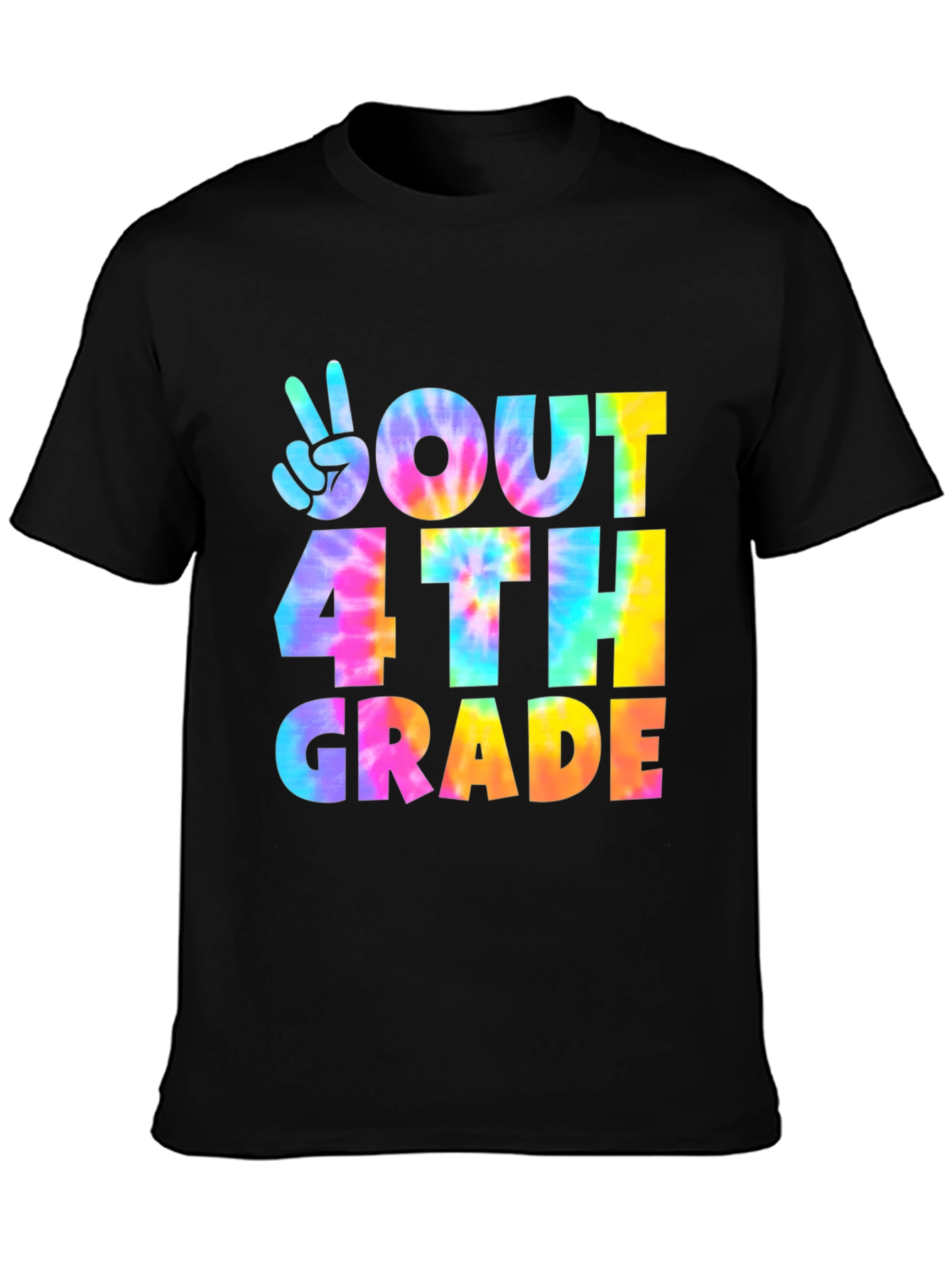 Out 4th Grade Tie-Dye Peace Sign T-Shirt