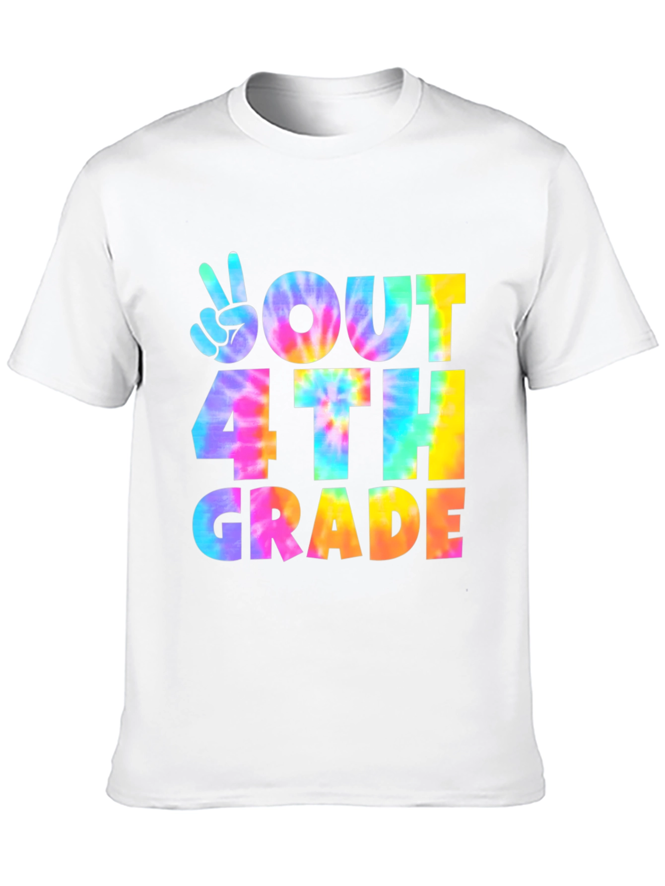 Out 4th Grade Tie-Dye Peace Sign T-Shirt