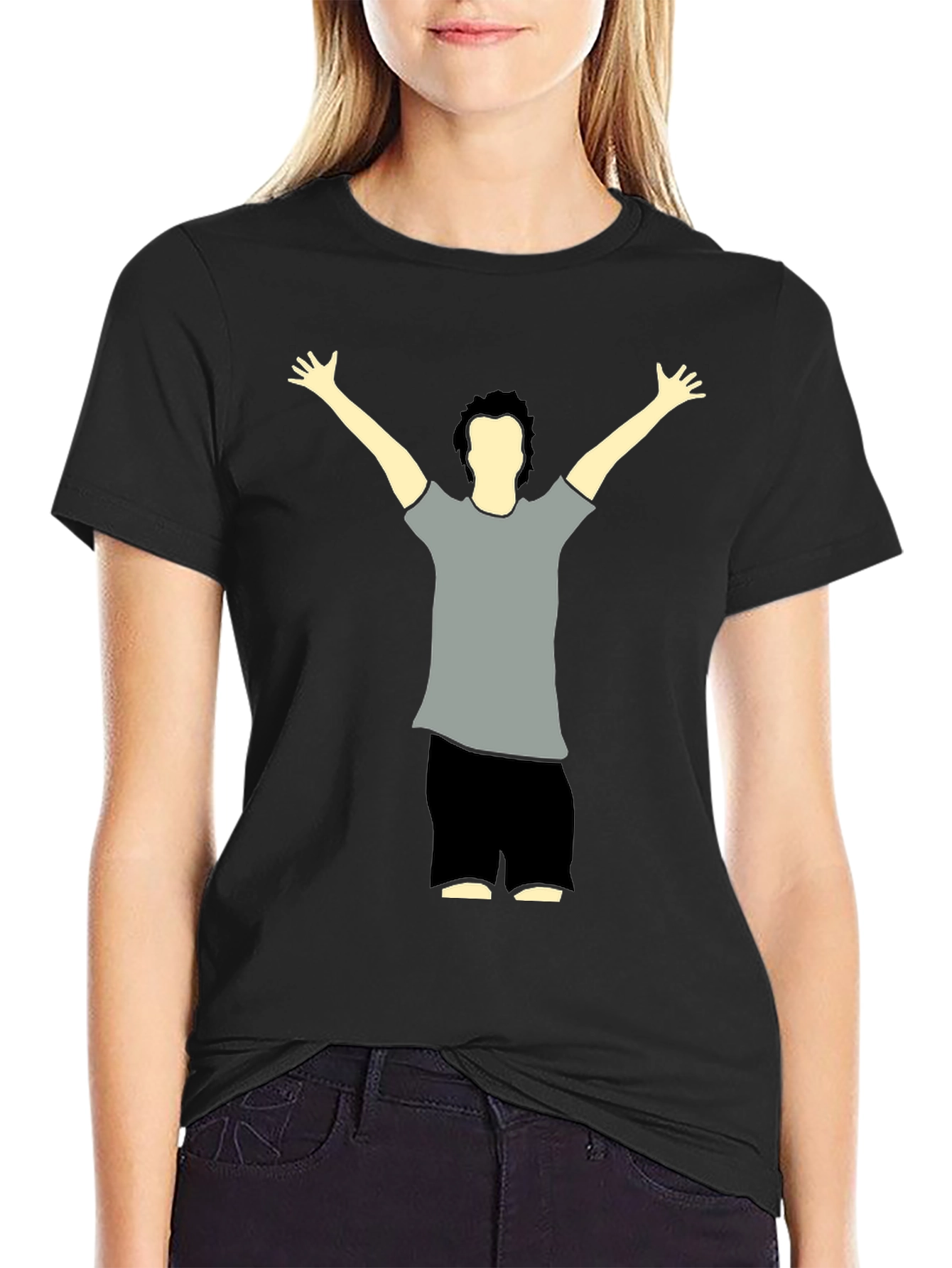 Graphic Tee - Man Raising Arms Design