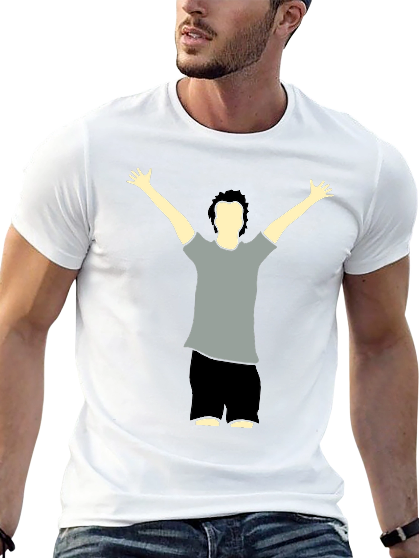 Graphic Tee - Man Raising Arms Design