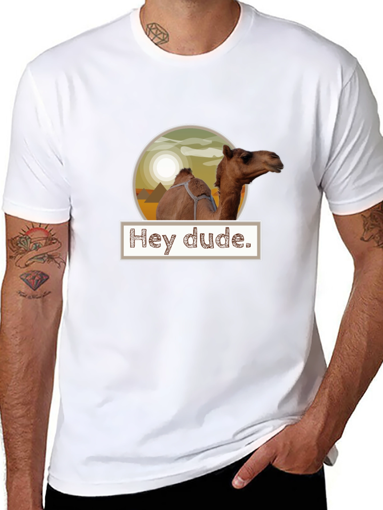 Hey Dude Camel Graphic Tee - Mens Black T-Shirt