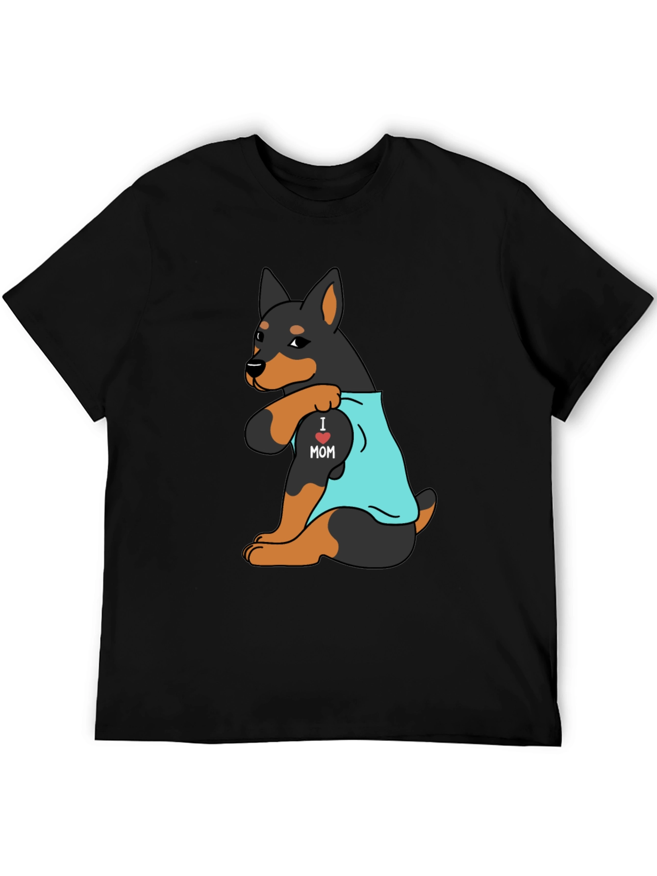 I Love Mom Rottweiler Mens Graphic Tee